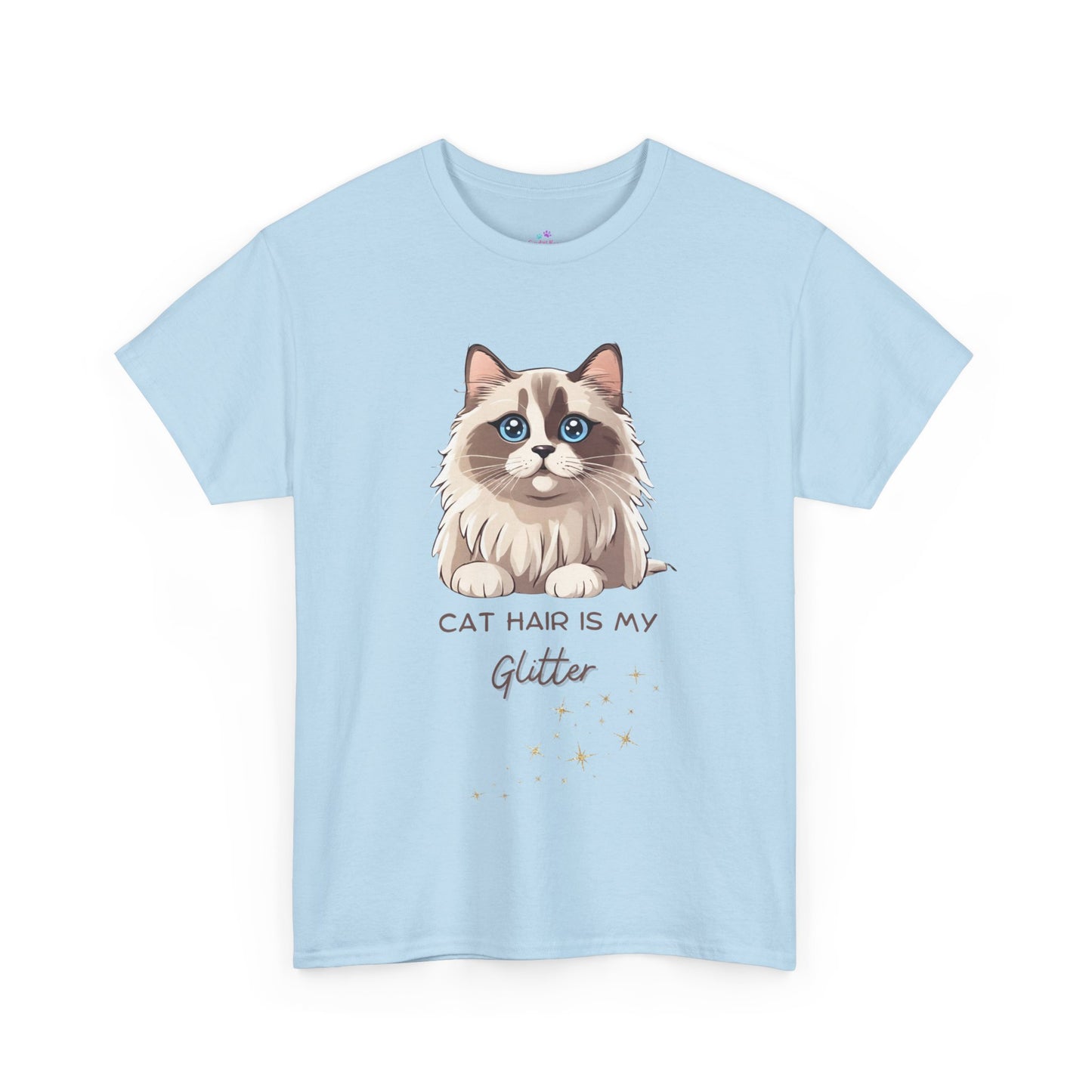 Cat T-Shirt, Hair is My Glitter Ragdoll Unisex Jersey Short Sleeve Cat T-Shirt