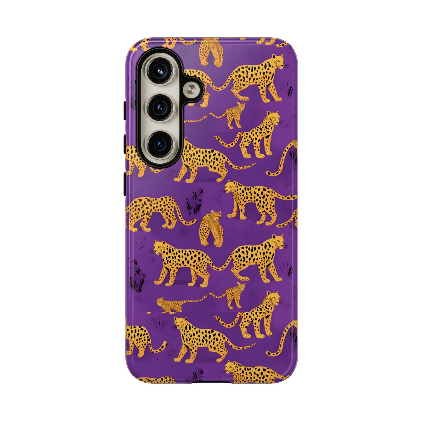 Hard Phone Case Purple Leopard, iPhone 15, 14,13,12,11,X Google Pixel, Samsung Galaxy