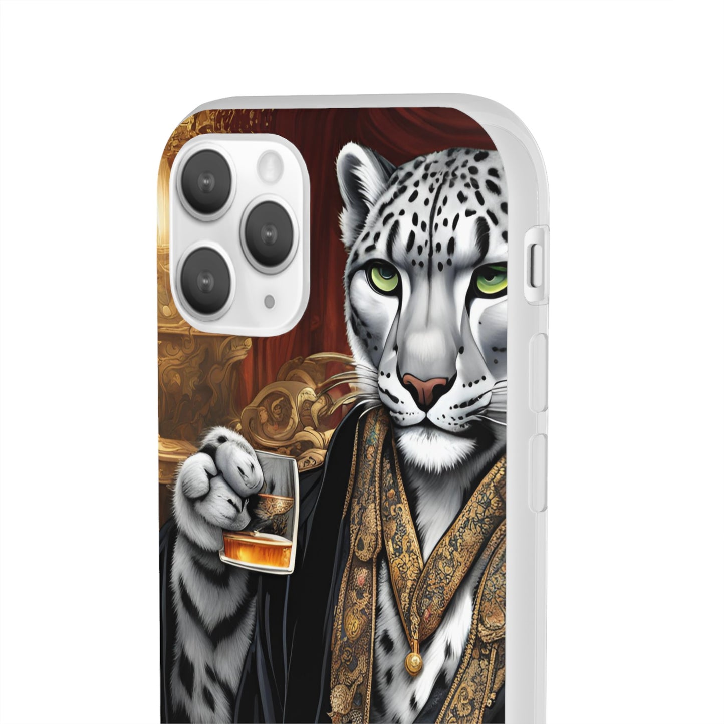 Flexi Whimsical Leopard case for iPhone 15,14,13,12,11,X,  Samsung Galaxy , Phone Cover, Cat Lover Gift, Gift for Him.