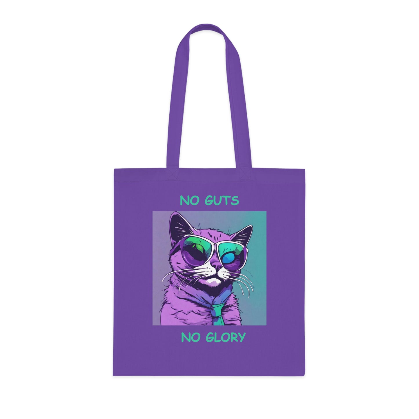 Cat Cotton Tote Cute Sassy Cat No Guts No Glory