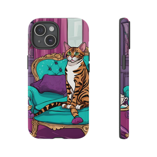 Hard Phone Case Whimsical Cat for iPhone 15, 14,13,12,11,X, Google Pixel, Samsung Galaxy, Cat Lover Gift, Gift for Her, Gift for Mom.