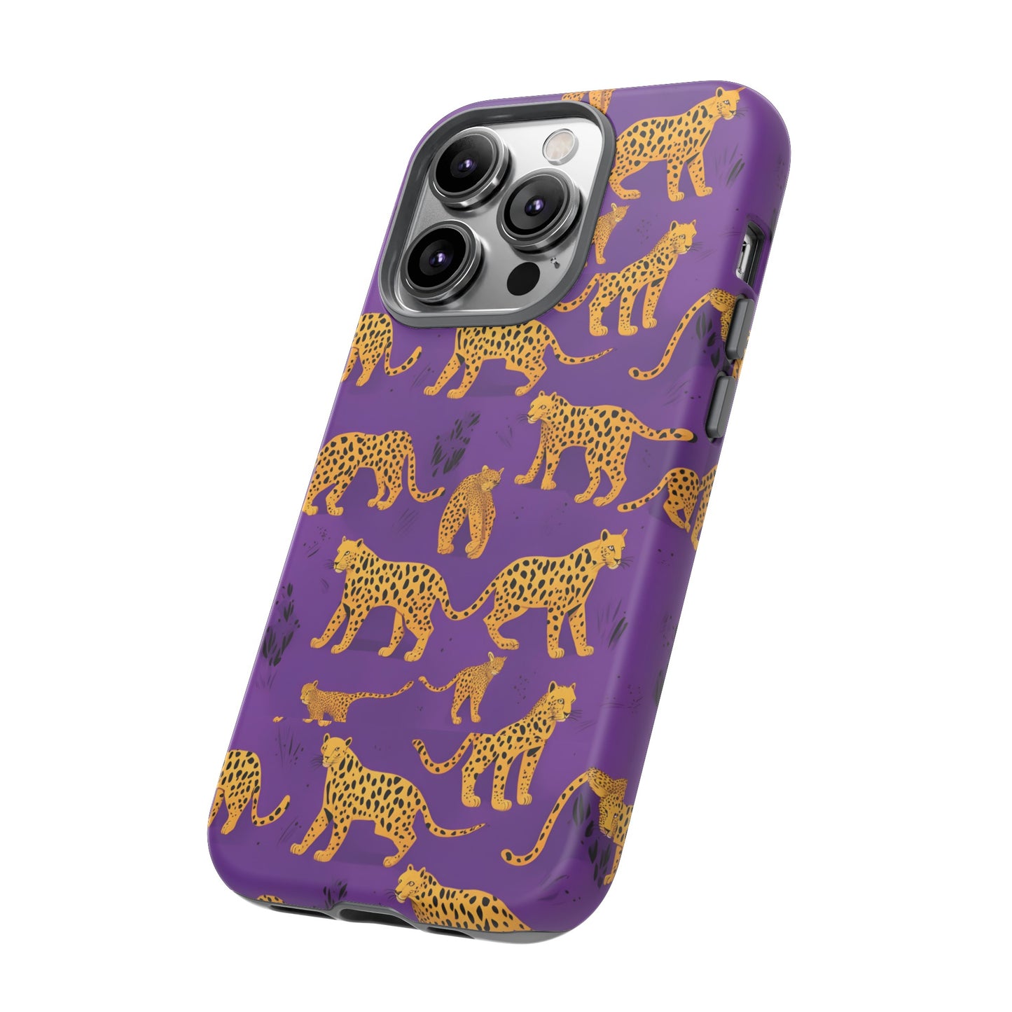 Hard Phone Case Purple Leopard, iPhone 15, 14,13,12,11,X Google Pixel, Samsung Galaxy