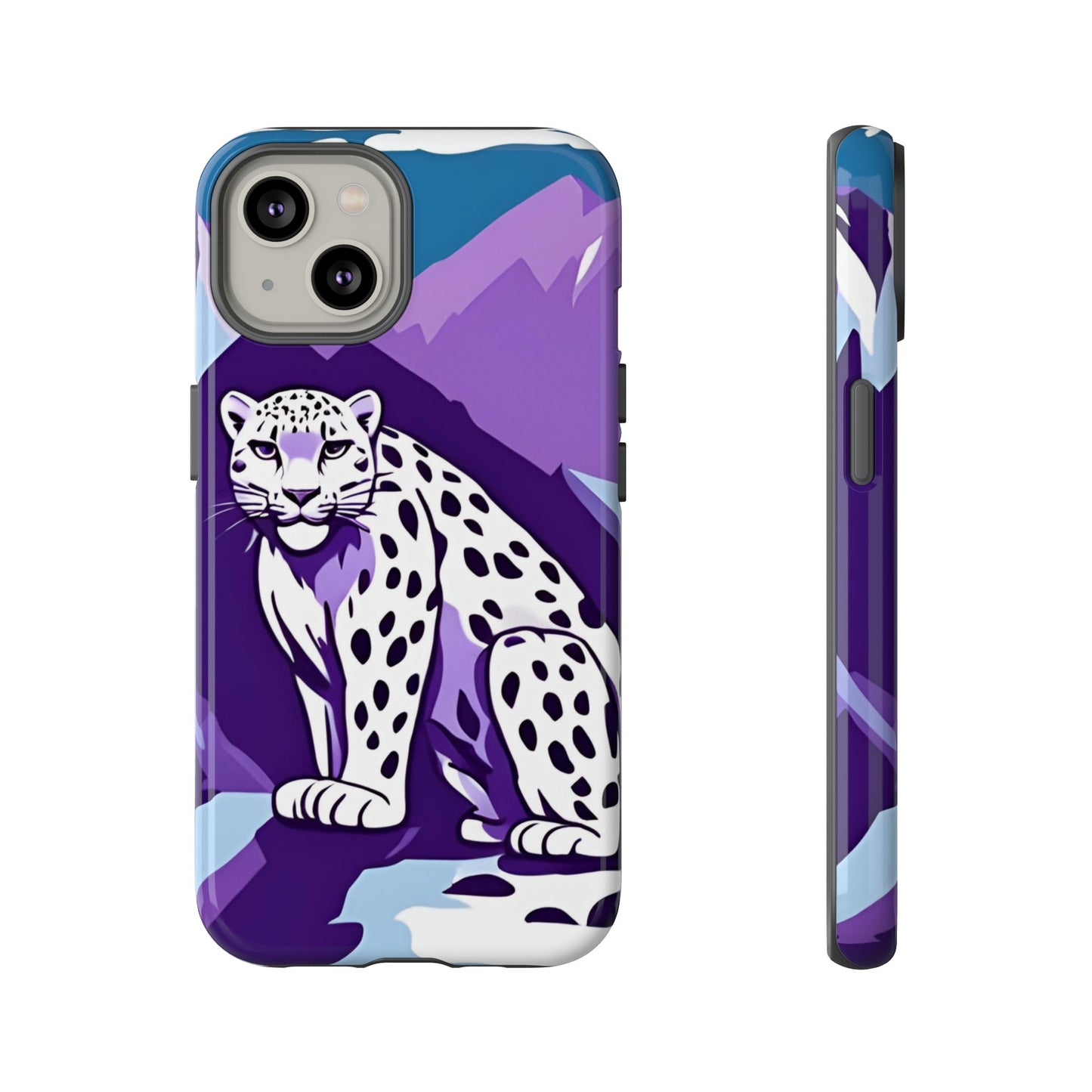 Hard Protective Phone Case,Whimsical Snow Leopard Phone Case, Cat Lover Gift, Gift for her , Gift for him,Gift for Mom, Gift for Dad