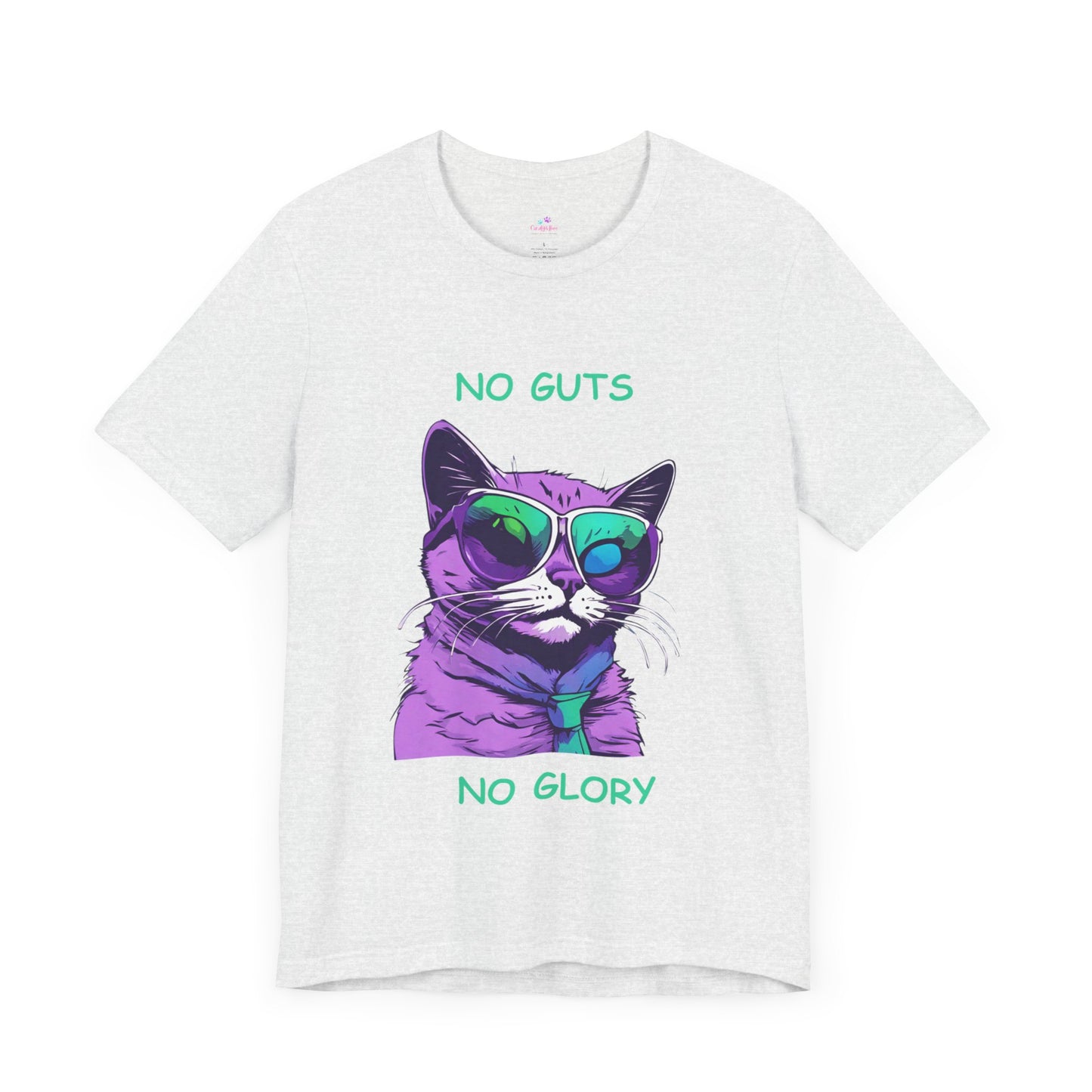 Cat T-Shirt No Guts No Glory Unisex Jersey Short Sleeve