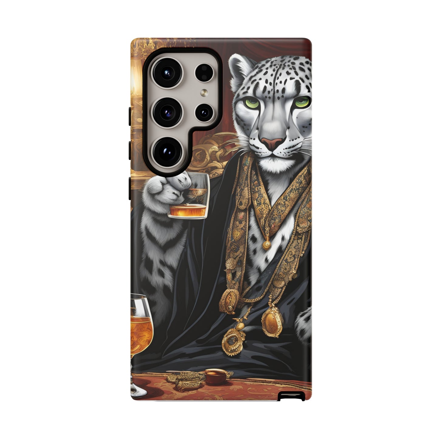 Hard Phone Case Whimsical Leopard Cat Phone Case, iPhone 15 14 13 , Samsung Galaxy Pixel Case,Cat Lover Gift, Gift for him,Gift for her