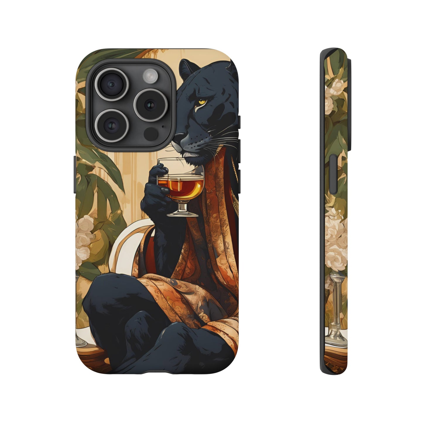 Hard Phone Case Whimsical Leopard Cat Phone Case, iPhone, Google Pixel, Samsung Galaxy Pixel, Cat Lover Gift, Gift for Him, Gift for Her