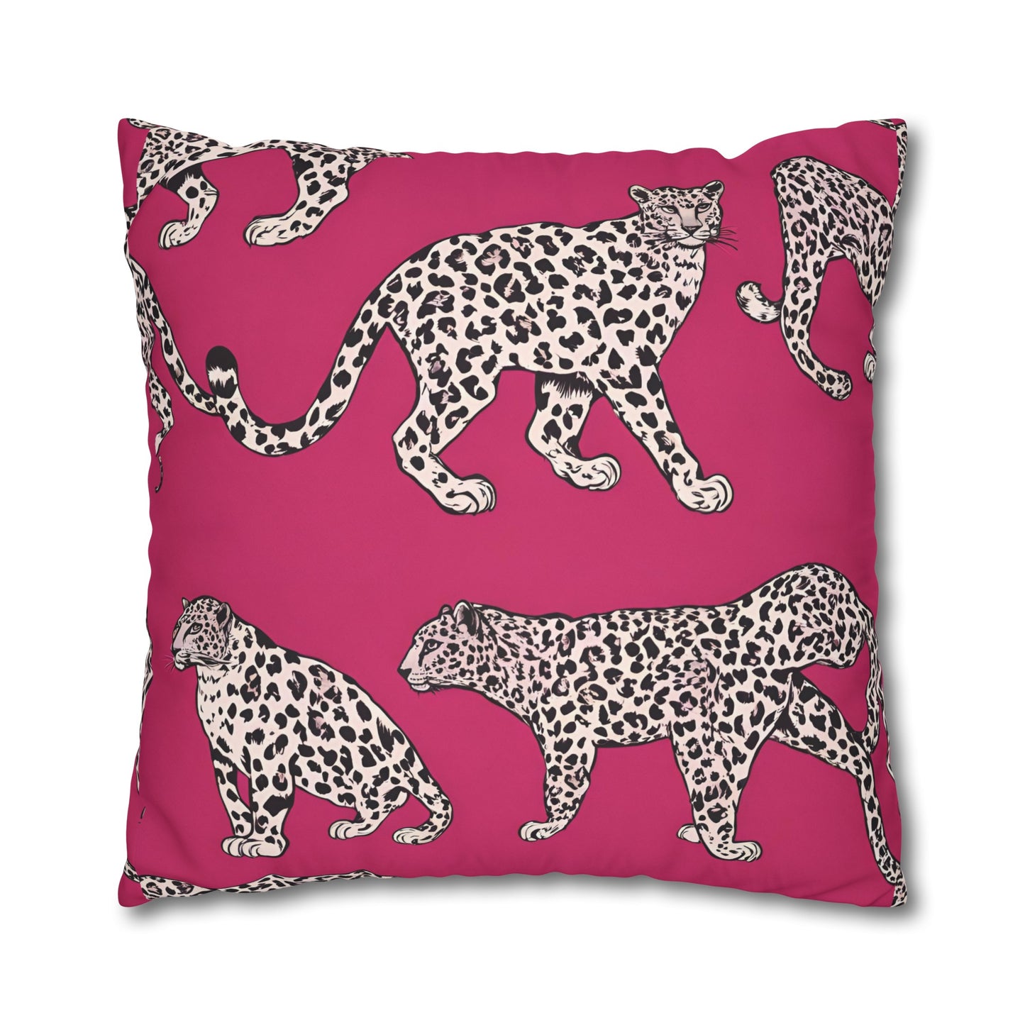 Leopard Pink Cushion Cover, Cat Lover Gift, Home Decor, Gift for Her, Gift for Mom, Birthday Gift, Animal Lover Gift