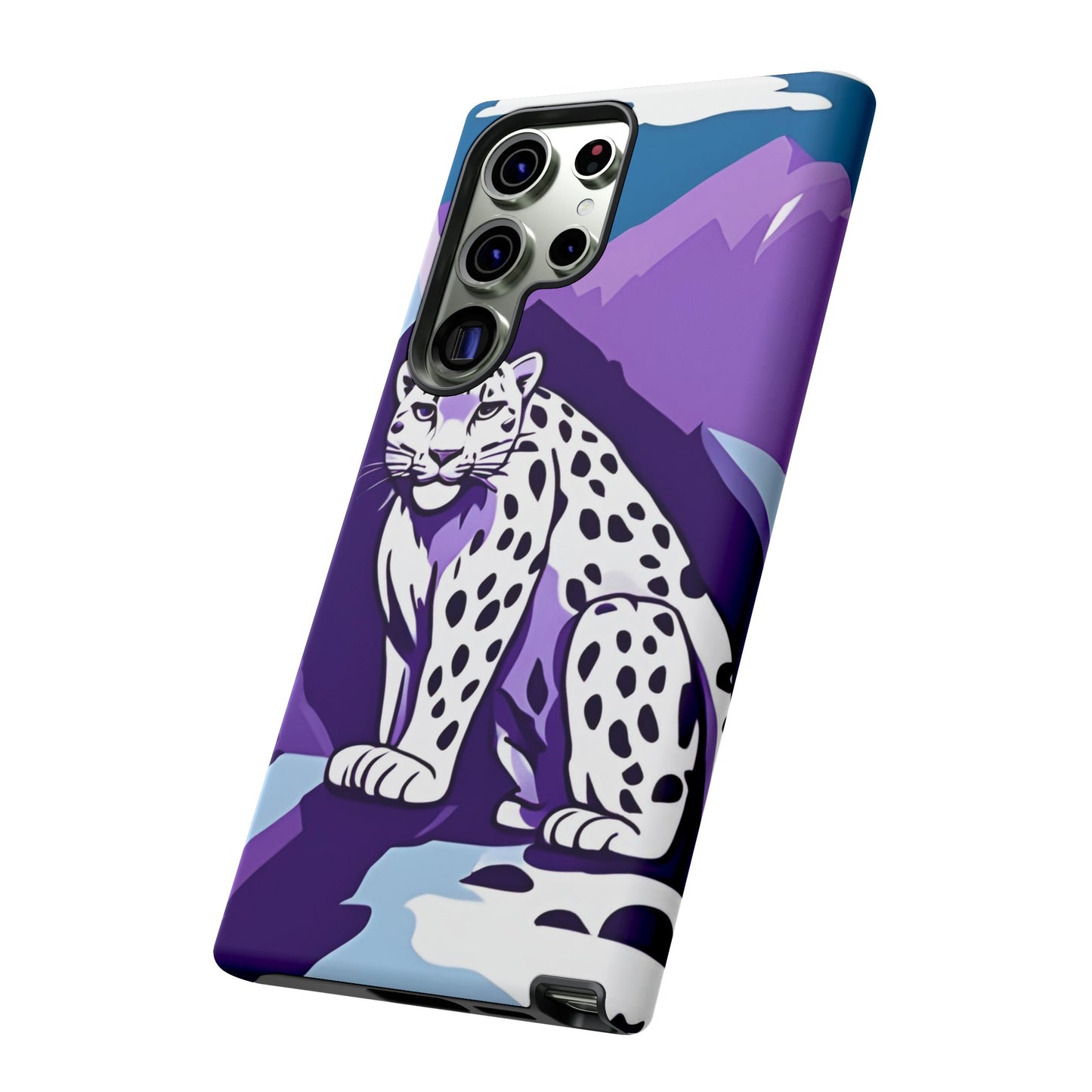 Hard Protective Phone Case,Whimsical Snow Leopard Phone Case, Cat Lover Gift, Gift for her , Gift for him,Gift for Mom, Gift for Dad