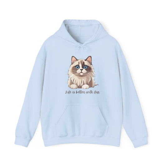 Ragdoll  Cat Hoodie  Life is Better With Fur Heavy Blend™ Hooded Sweatshirt, Cat Hoodie, Cat Lover Hoodie