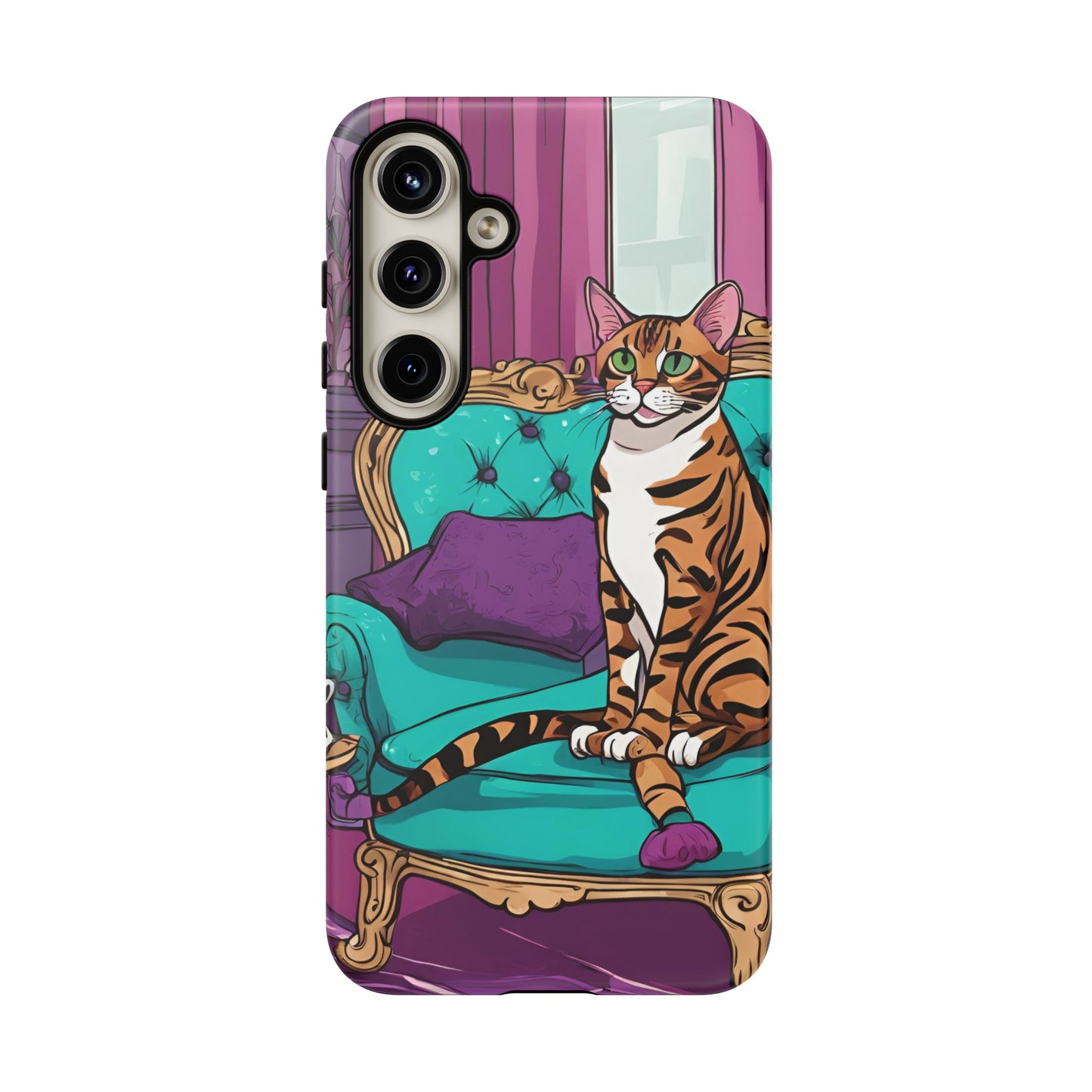 Hard Phone Case Whimsical Cat for iPhone 15, 14,13,12,11,X, Google Pixel, Samsung Galaxy, Cat Lover Gift, Gift for Her, Gift for Mom.