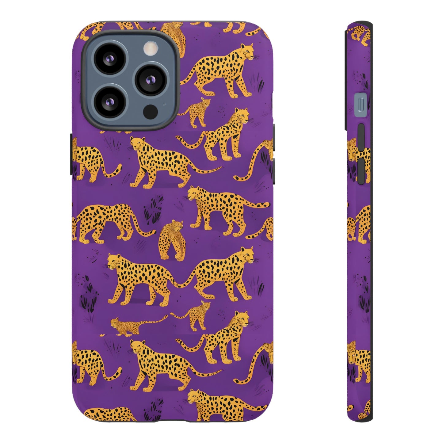 Hard Phone Case Purple Leopard, iPhone 15, 14,13,12,11,X Google Pixel, Samsung Galaxy