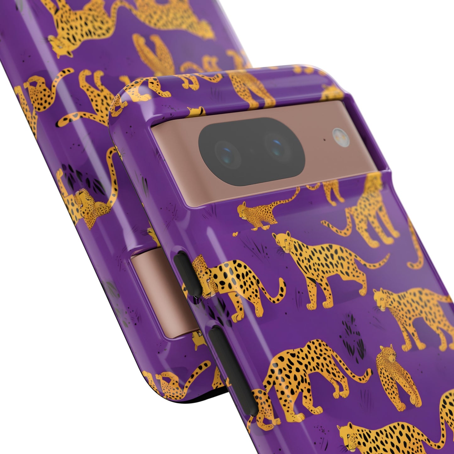 Hard Phone Case Purple Leopard, iPhone 15, 14,13,12,11,X Google Pixel, Samsung Galaxy