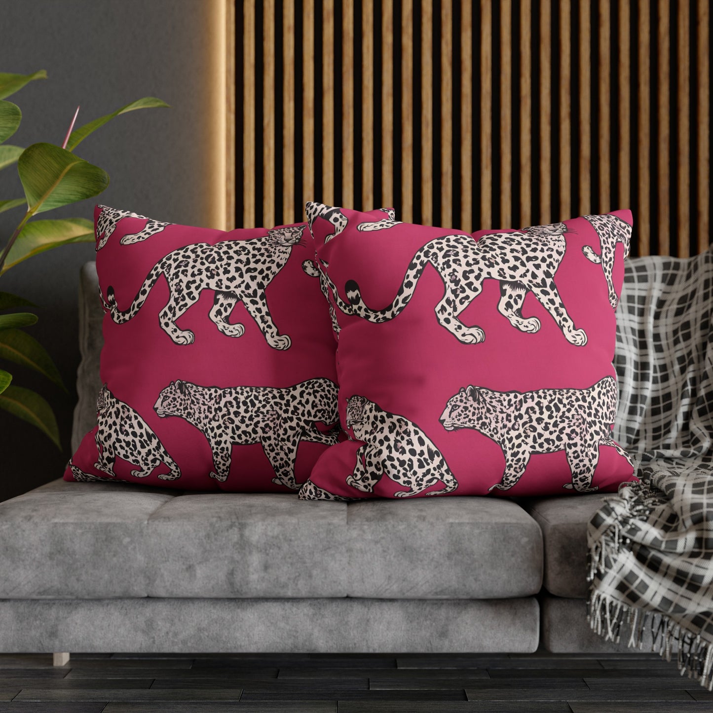 Leopard Pink Cushion Cover, Cat Lover Gift, Home Decor, Gift for Her, Gift for Mom, Birthday Gift, Animal Lover Gift