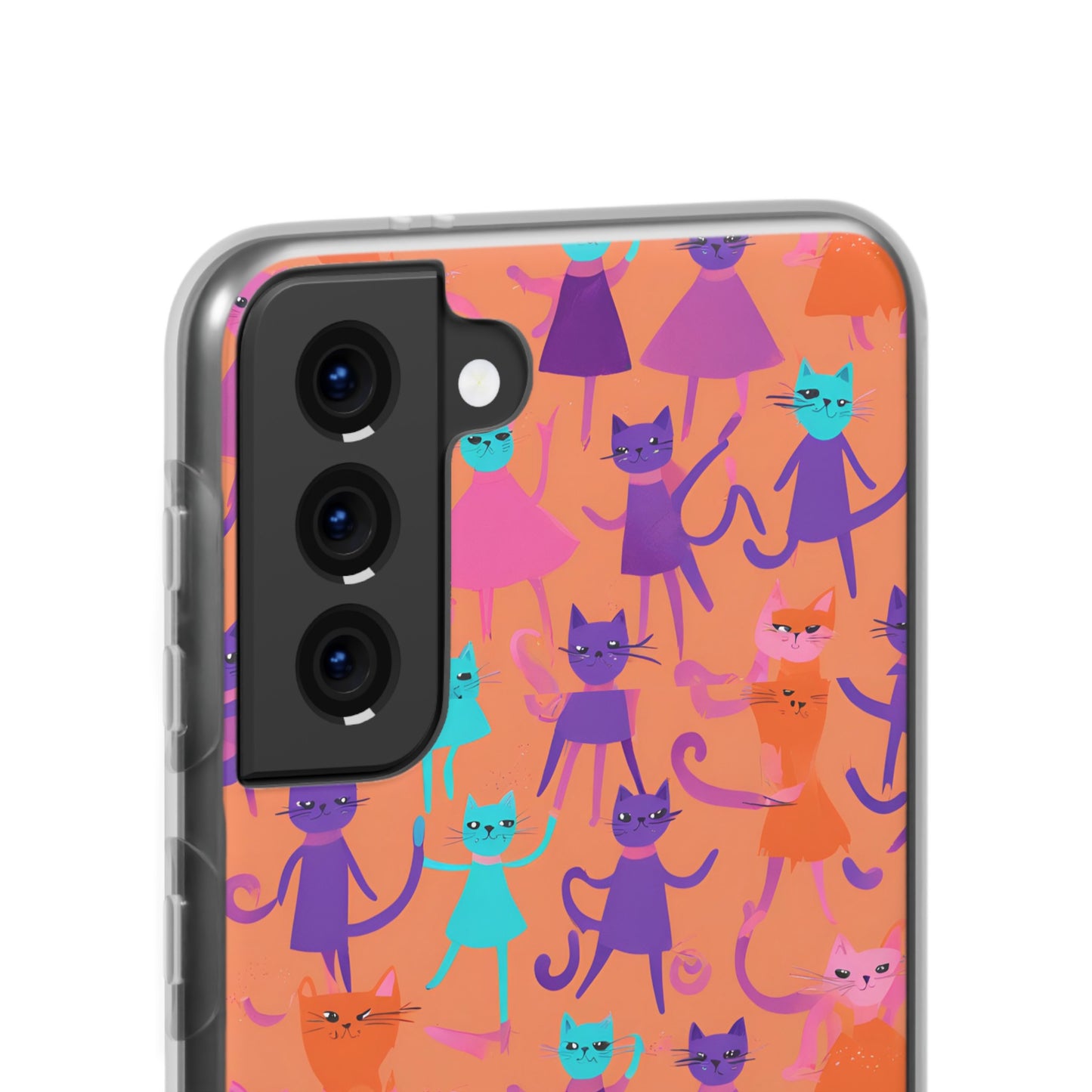 Flexi Cat Phone Case, iPhone 15 14 13 , Samsung Galaxy Pixel Protective Case,Cat Lover Gift, Cat Lover Phone Case, Gift for Her, Gift for Kids