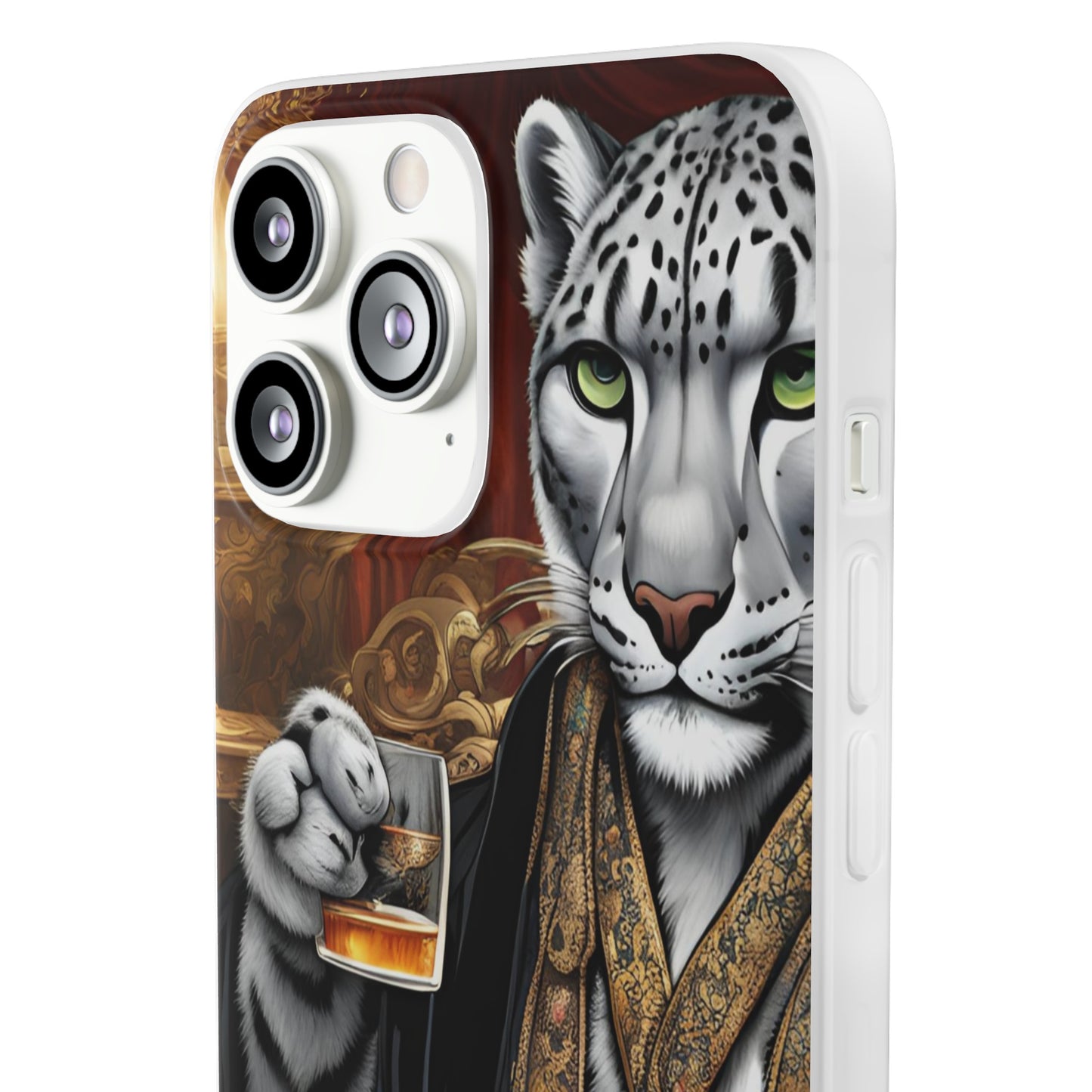 Flexi Whimsical Leopard case for iPhone 15,14,13,12,11,X,  Samsung Galaxy , Phone Cover, Cat Lover Gift, Gift for Him.