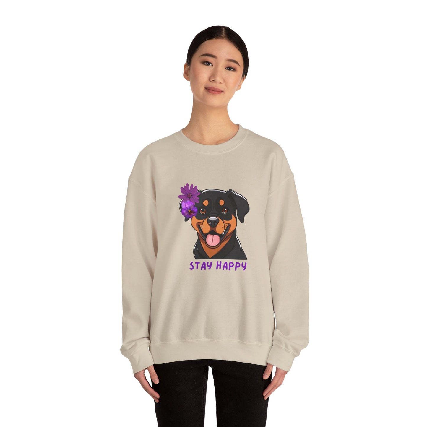 Dog Sweatshirt Cute Rottweiler Dog Lover Unisex Heavy Blend™ Crewneck Sweatshirt