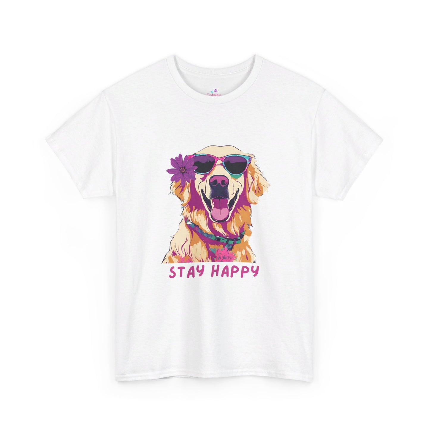 Golden Lab Unisex Cute Stay Happy  Jersey Short Sleeve Tee