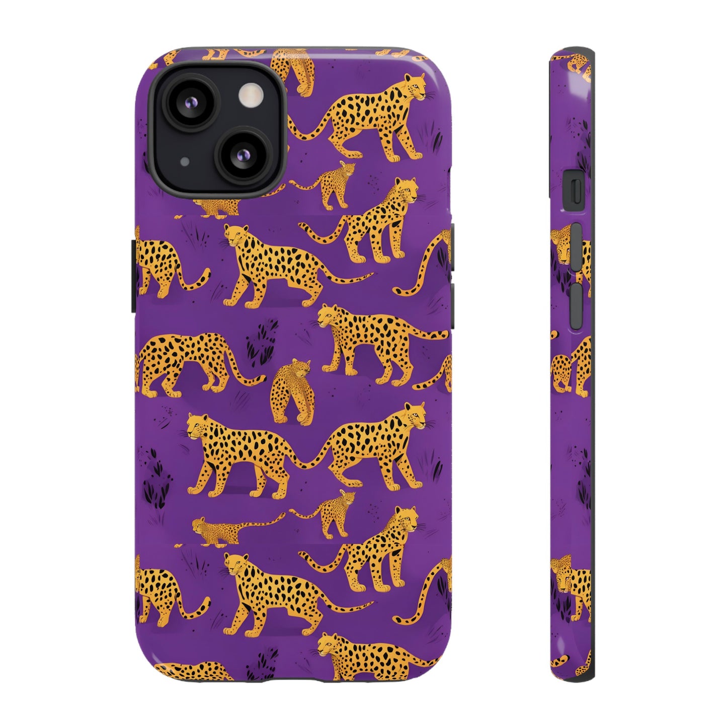 Hard Phone Case Purple Leopard, iPhone 15, 14,13,12,11,X Google Pixel, Samsung Galaxy