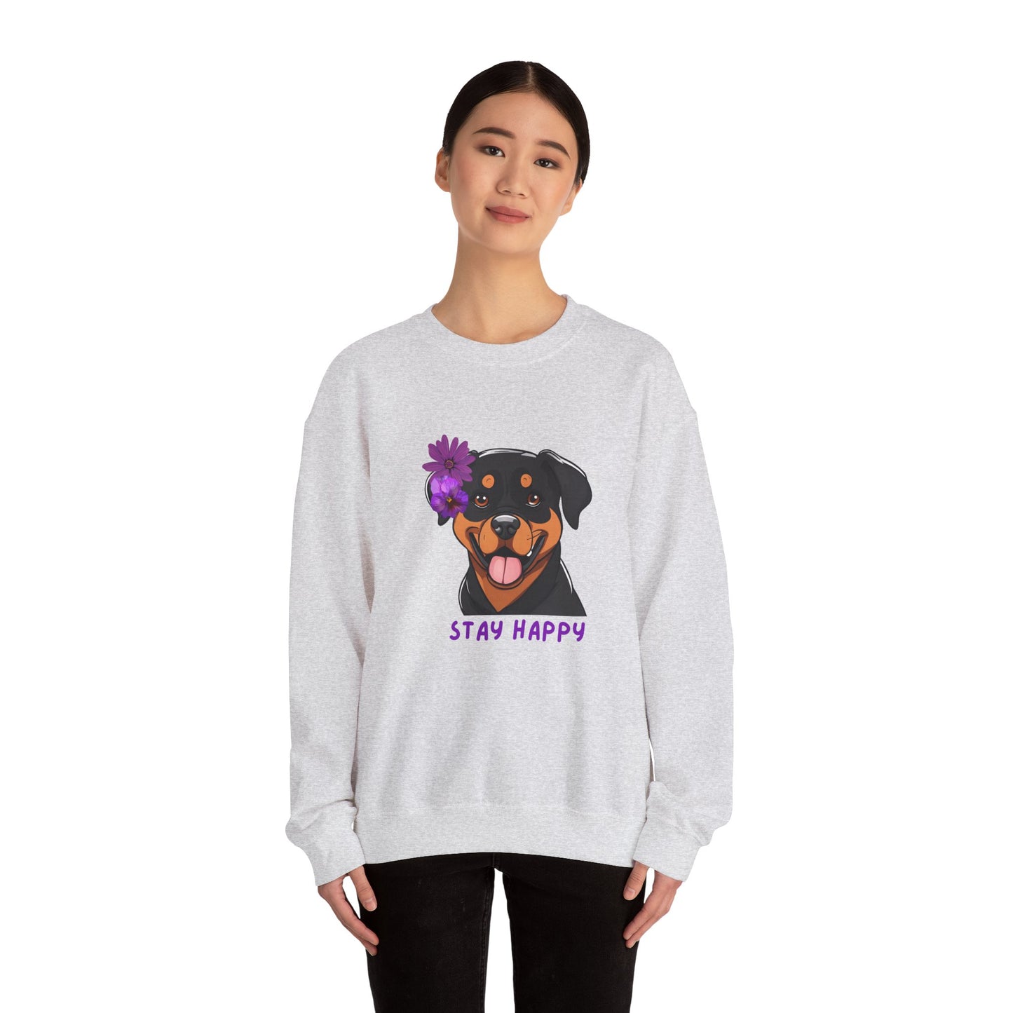 Dog Sweatshirt Cute Rottweiler Dog Lover Unisex Heavy Blend™ Crewneck Sweatshirt