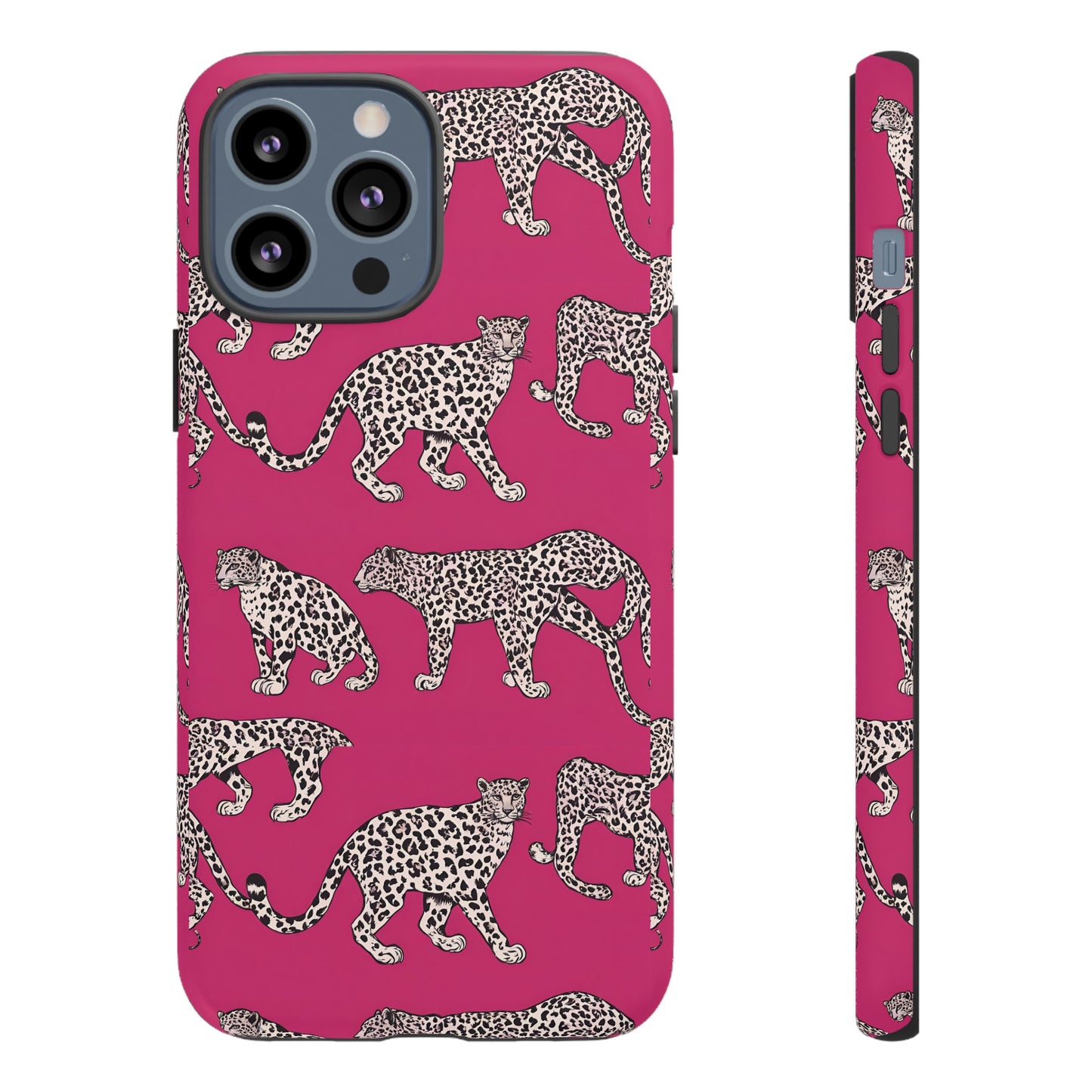 Leopard Pink Hard Phone Case for iPhone, 15, 14,13,12,11,X Google Pixel, Samsung Galaxy Phone. Cat Lover Gift, Gift for Her.