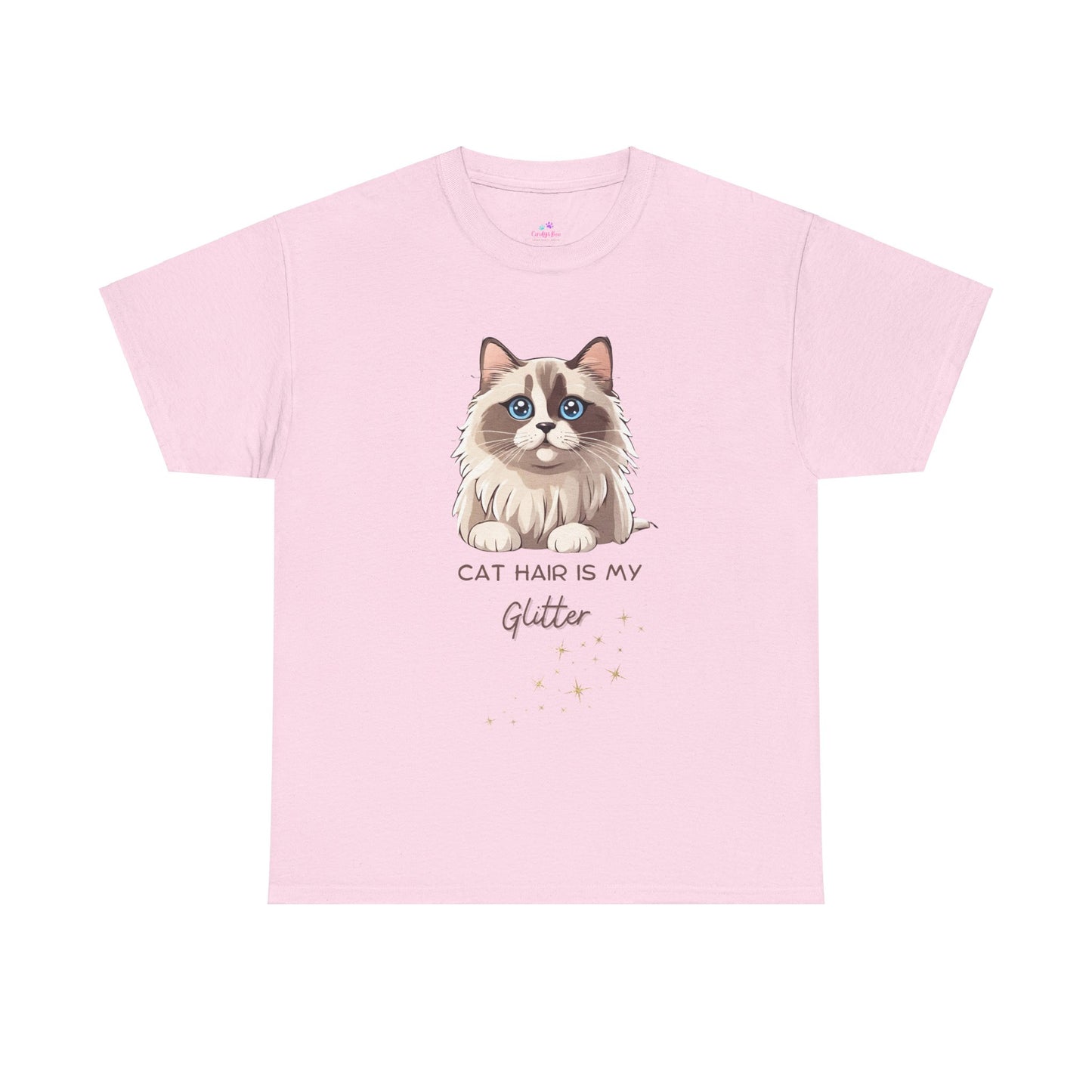 Cat T-Shirt, Hair is My Glitter Ragdoll Unisex Jersey Short Sleeve Cat T-Shirt