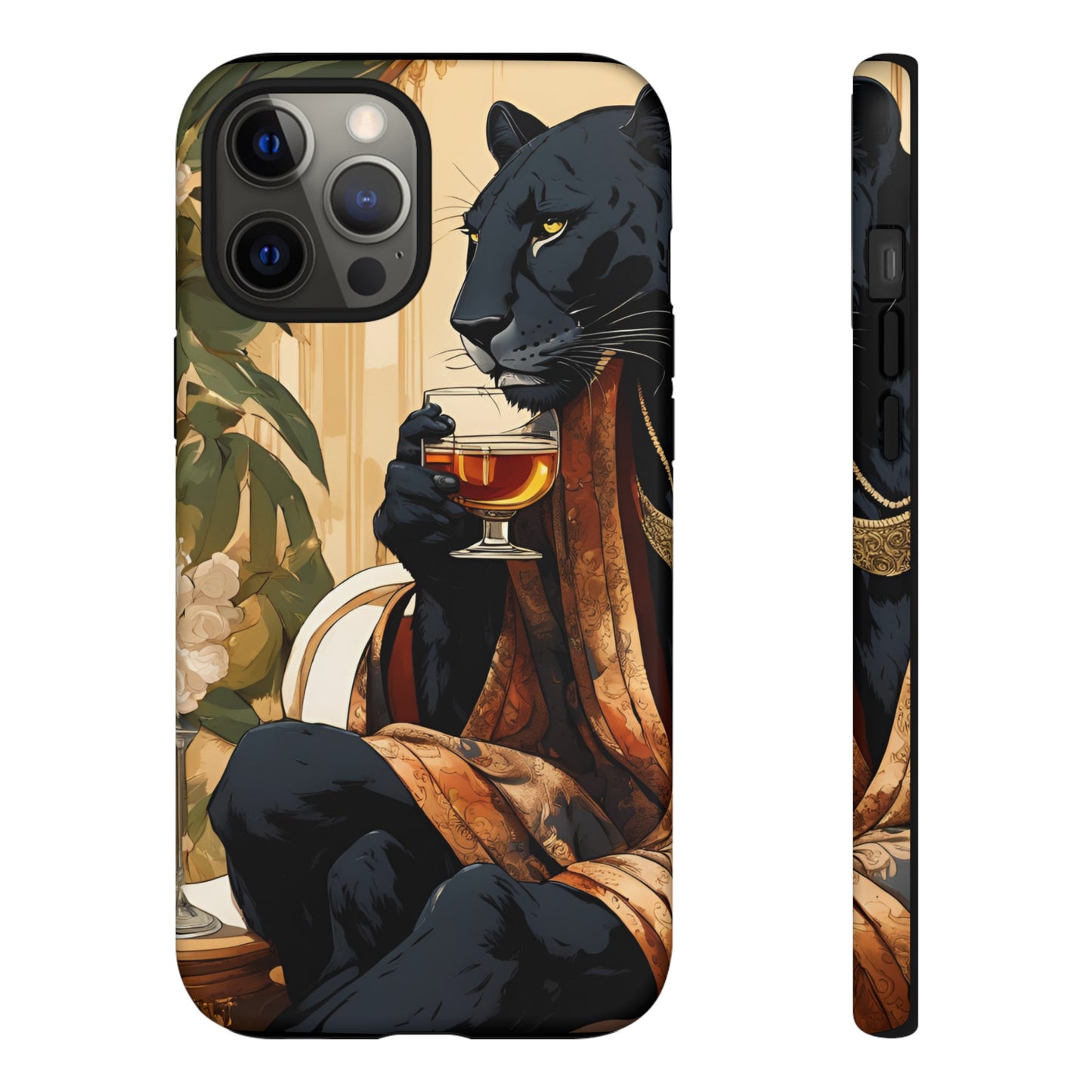 Hard Phone Case Whimsical Leopard Cat Phone Case, iPhone, Google Pixel, Samsung Galaxy Pixel, Cat Lover Gift, Gift for Him, Gift for Her