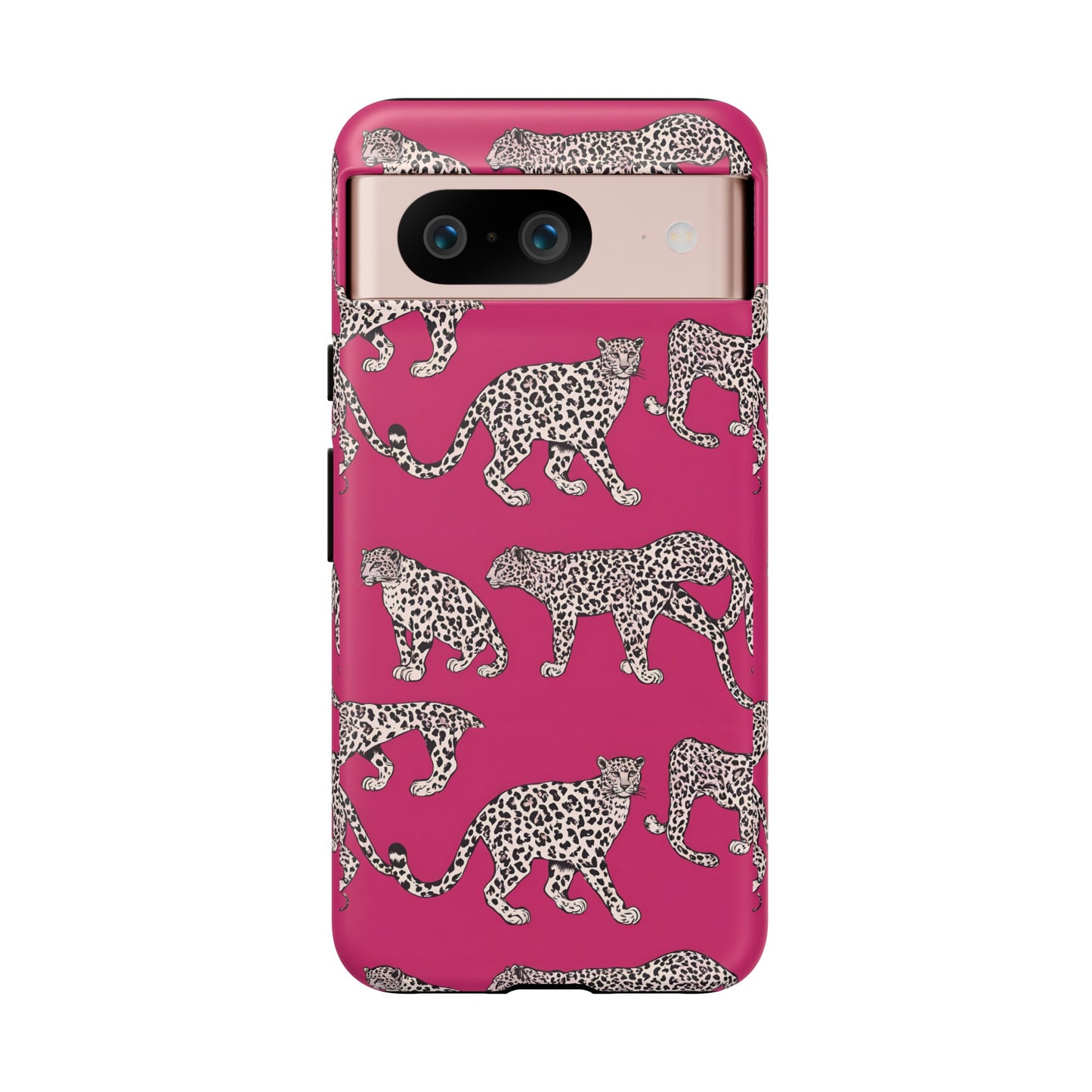 Leopard Pink Hard Phone Case for iPhone, 15, 14,13,12,11,X Google Pixel, Samsung Galaxy Phone. Cat Lover Gift, Gift for Her.