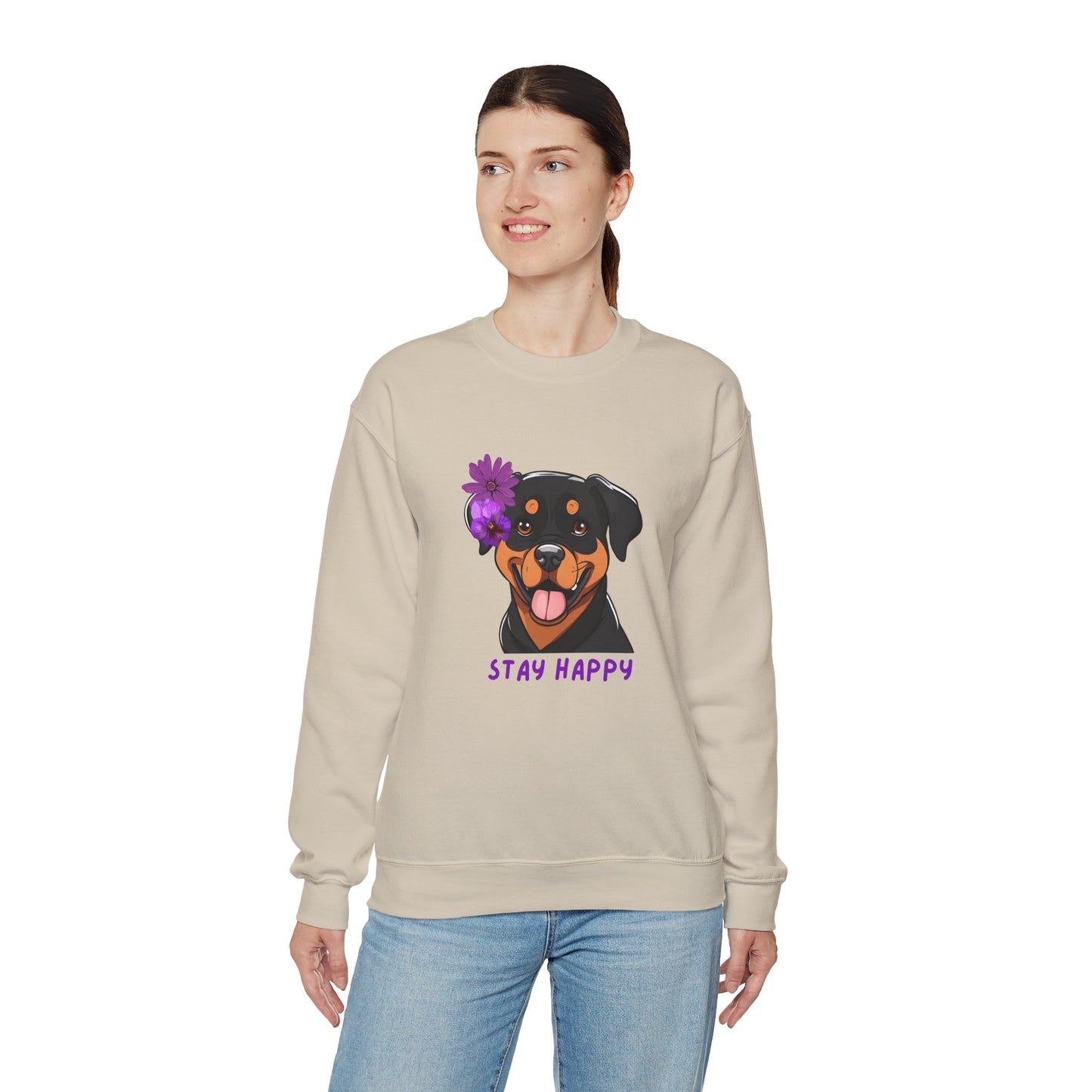 Dog Sweatshirt Cute Rottweiler Dog Lover Unisex Heavy Blend™ Crewneck Sweatshirt