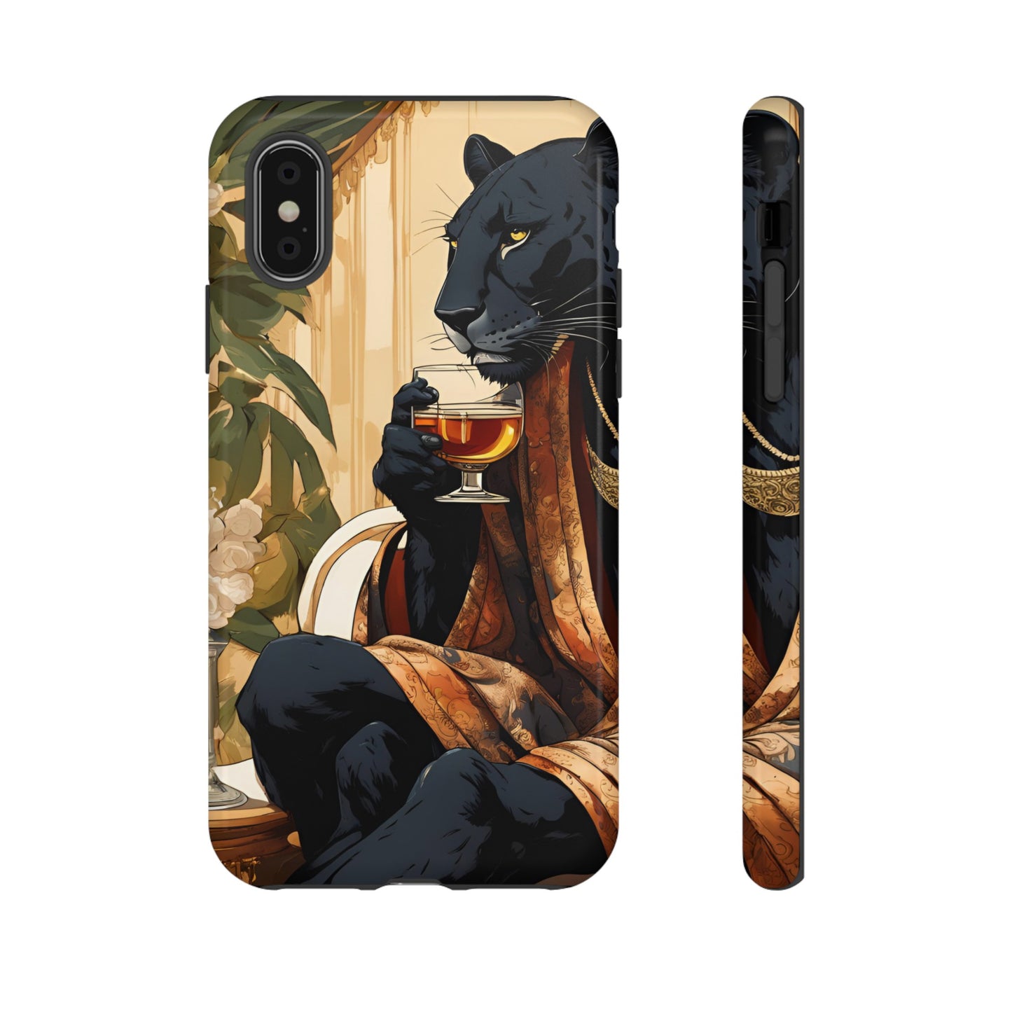 Hard Phone Case Whimsical Leopard Cat Phone Case, iPhone, Google Pixel, Samsung Galaxy Pixel, Cat Lover Gift, Gift for Him, Gift for Her