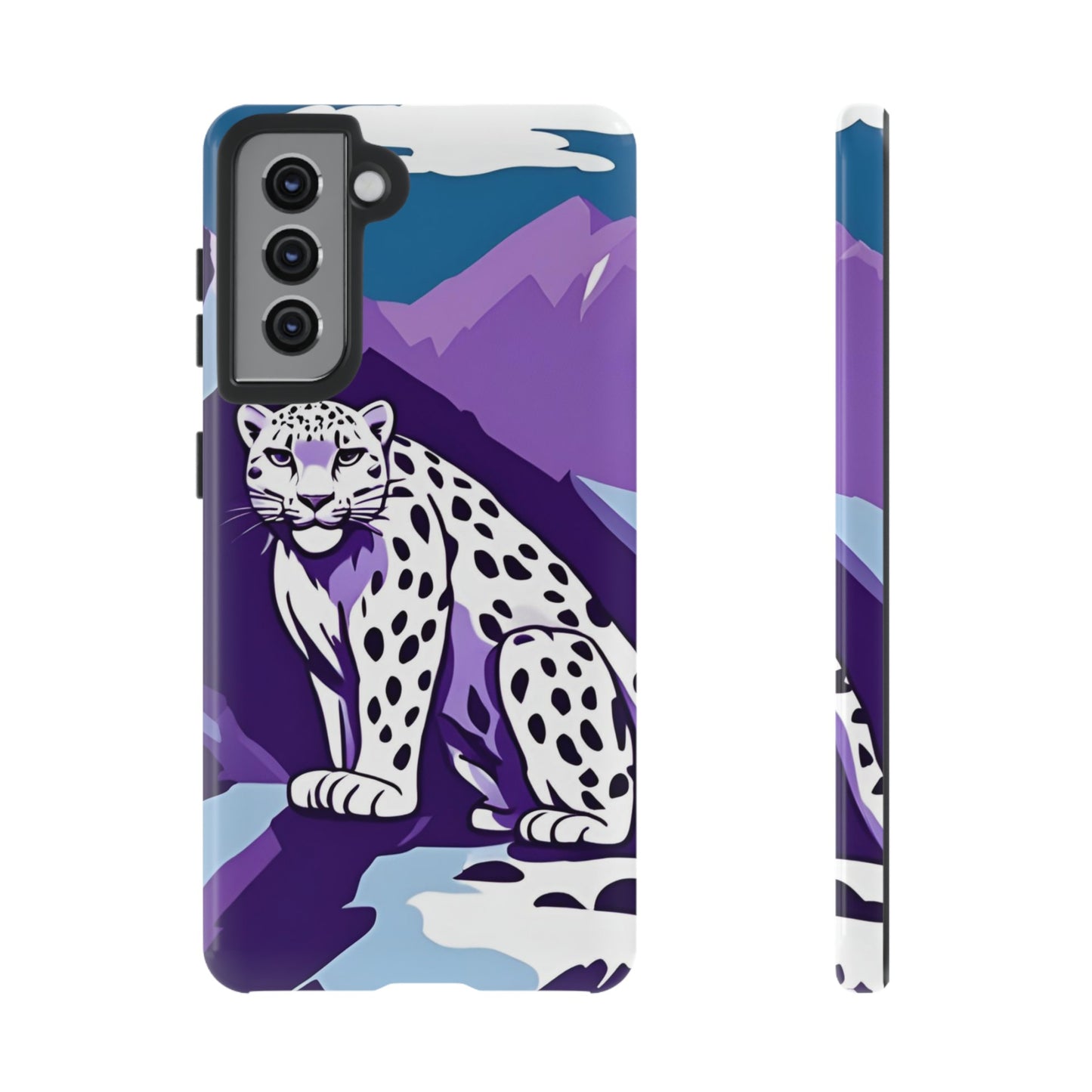 Hard Protective Phone Case,Whimsical Snow Leopard Phone Case, Cat Lover Gift, Gift for her , Gift for him,Gift for Mom, Gift for Dad