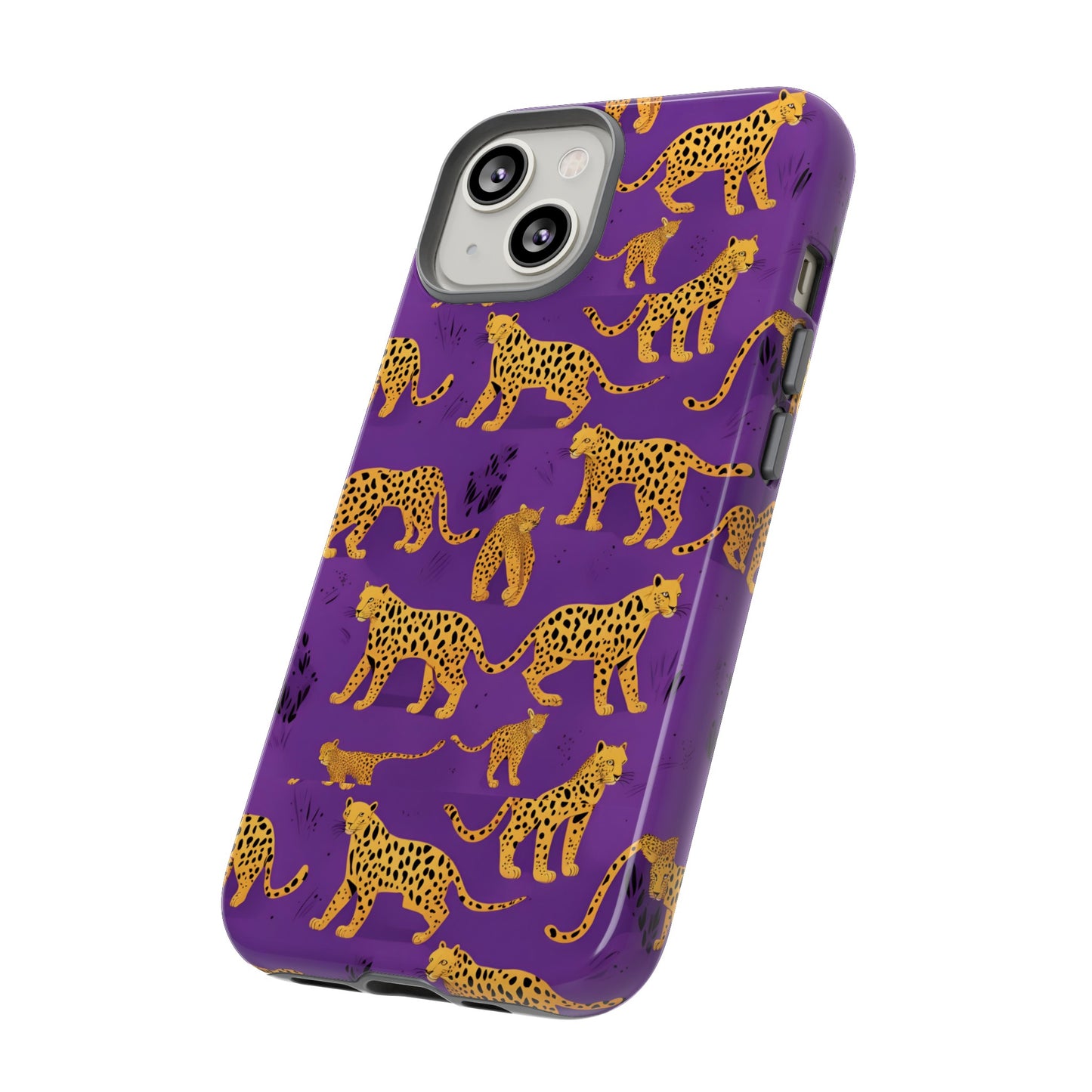 Hard Phone Case Purple Leopard, iPhone 15, 14,13,12,11,X Google Pixel, Samsung Galaxy