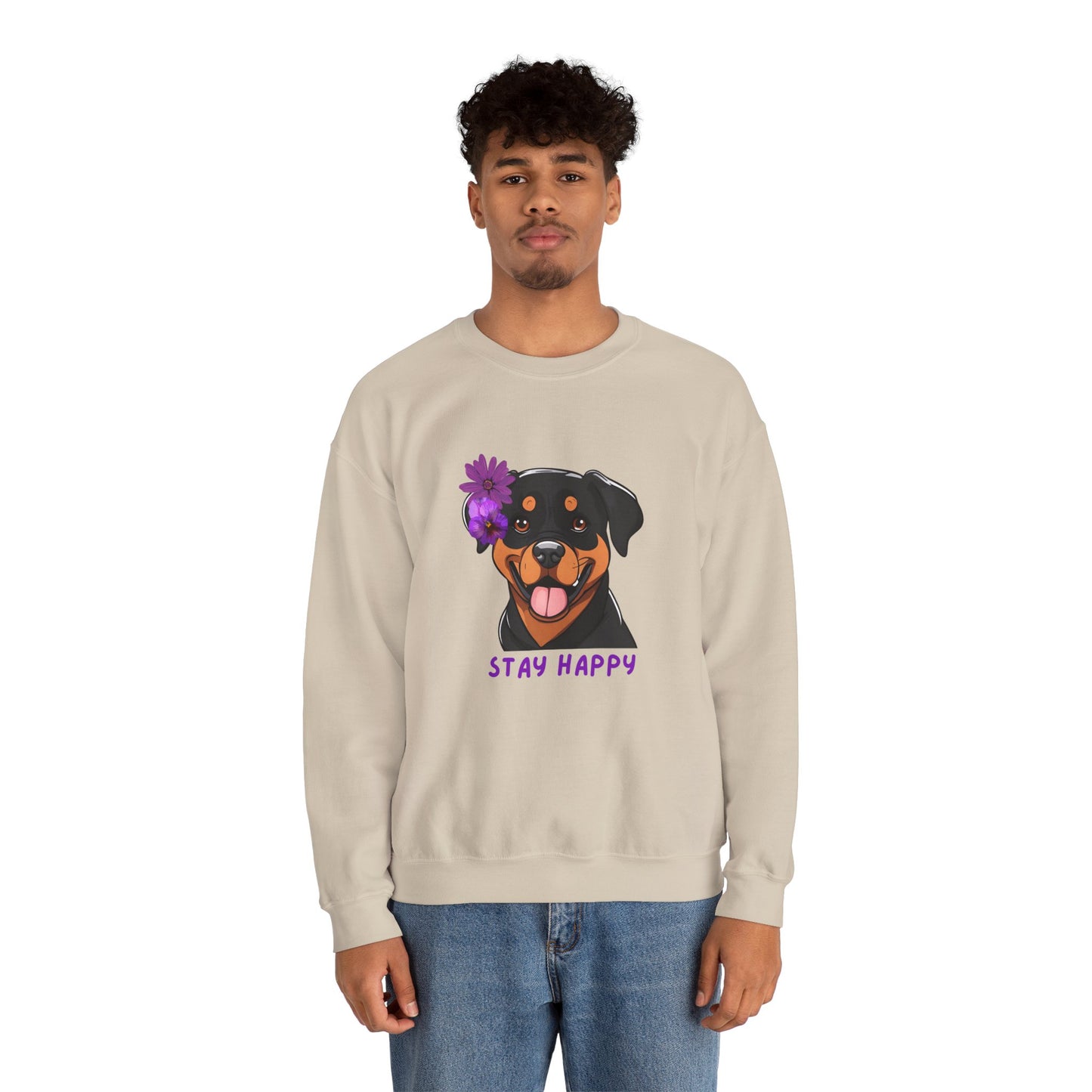 Dog Sweatshirt Cute Rottweiler Dog Lover Unisex Heavy Blend™ Crewneck Sweatshirt