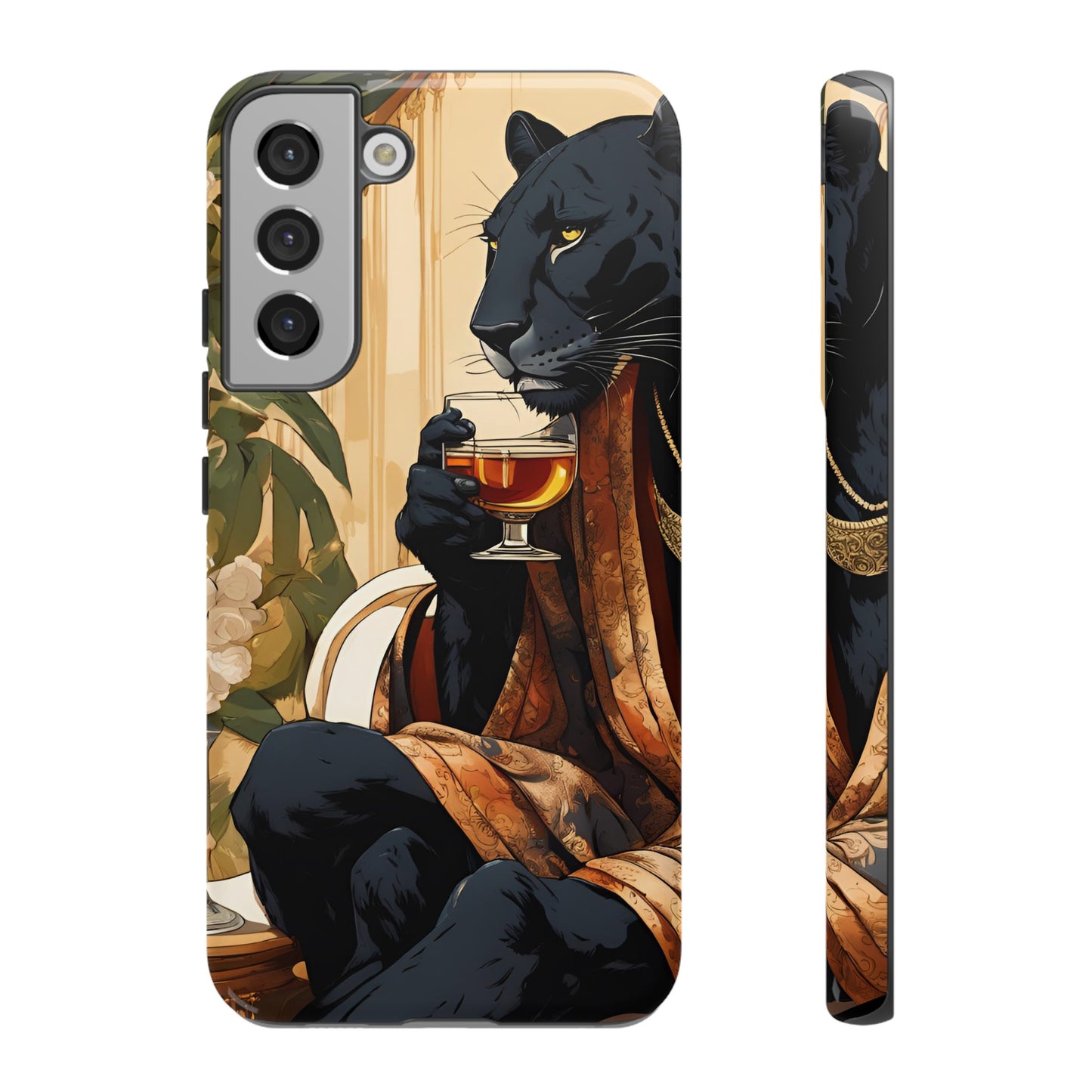 Hard Phone Case Whimsical Leopard Cat Phone Case, iPhone, Google Pixel, Samsung Galaxy Pixel, Cat Lover Gift, Gift for Him, Gift for Her