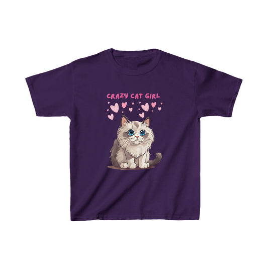 Crazy Cat Girl, Cat Shirt, Cat Lover Girl Shirt, Cat Lover Girl Gift, Gift for Cat Lover Girl, Kids' Gift, Gift for Cat Lover Girl