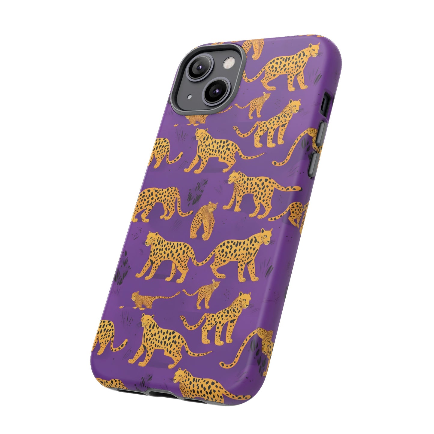 Hard Phone Case Purple Leopard, iPhone 15, 14,13,12,11,X Google Pixel, Samsung Galaxy