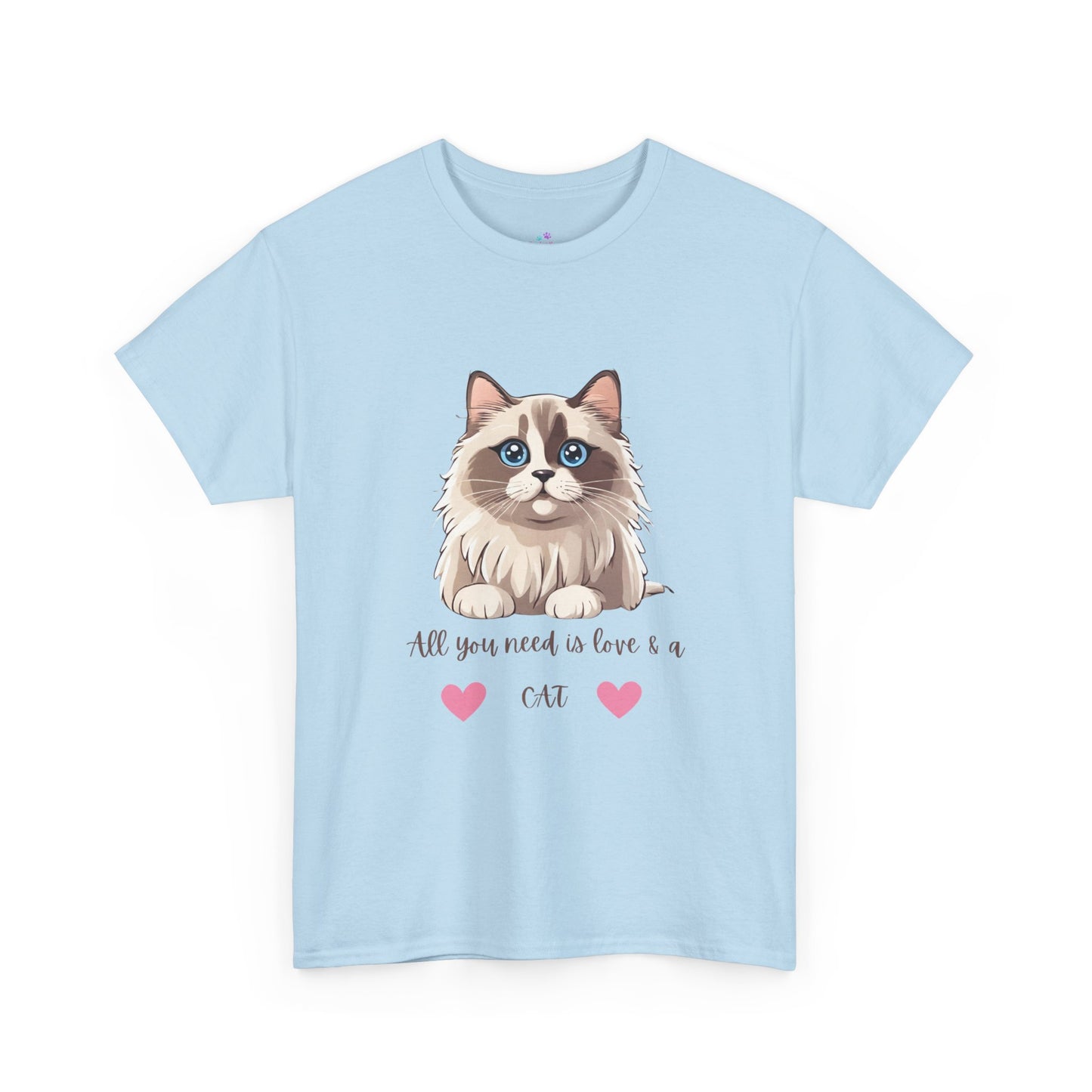 Cute  Cat T-Shirt All You Need is Love & a Cat Unisex Jersey Short Sleeve Tee