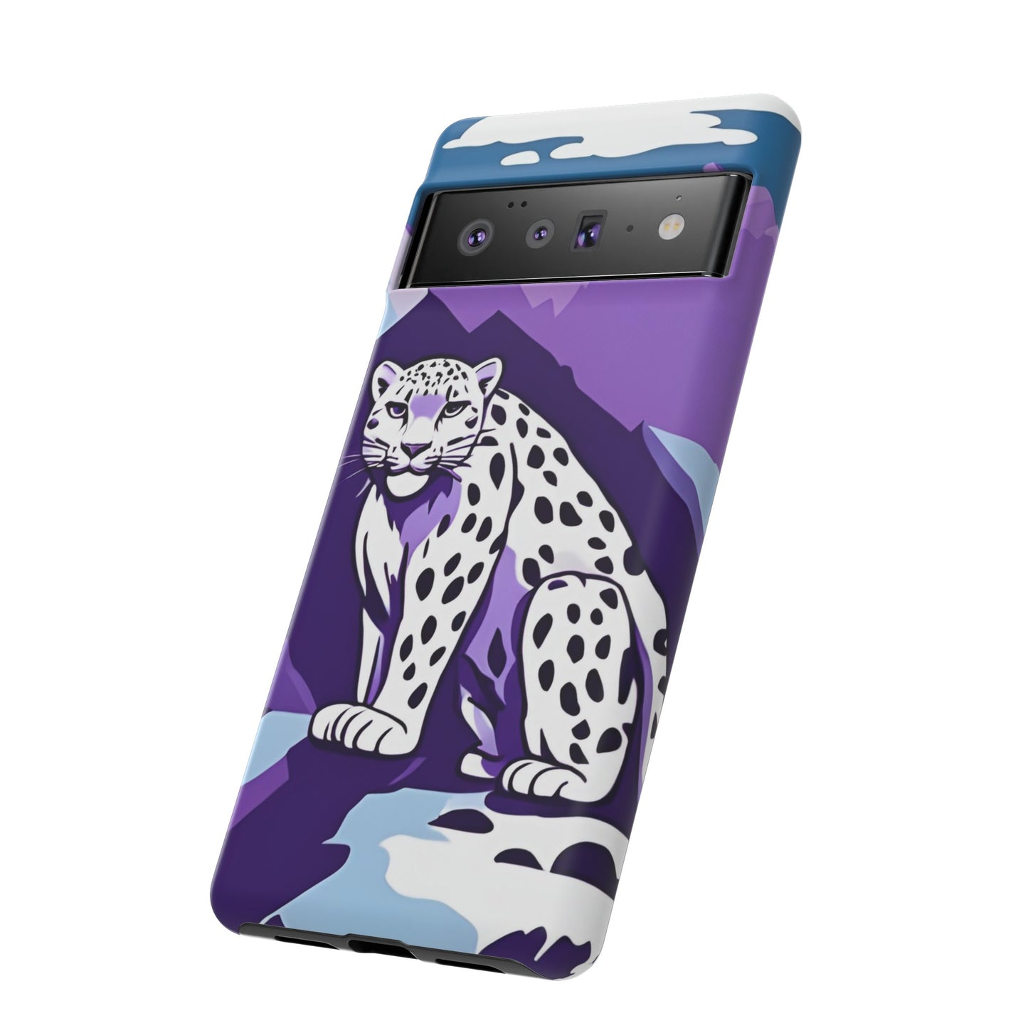 Hard Protective Phone Case,Whimsical Snow Leopard Phone Case, Cat Lover Gift, Gift for her , Gift for him,Gift for Mom, Gift for Dad