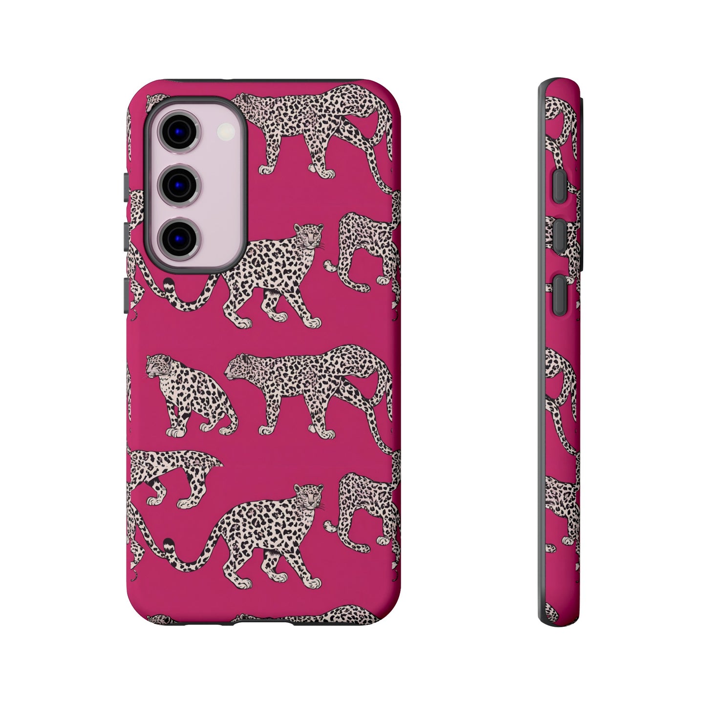 Leopard Pink Hard Phone Case for iPhone, 15, 14,13,12,11,X Google Pixel, Samsung Galaxy Phone. Cat Lover Gift, Gift for Her.