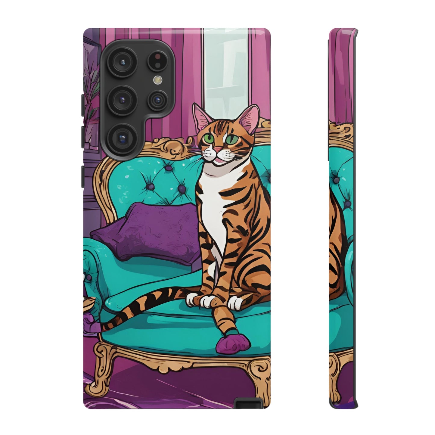 Hard Phone Case Whimsical Cat for iPhone 15, 14,13,12,11,X, Google Pixel, Samsung Galaxy, Cat Lover Gift, Gift for Her, Gift for Mom.