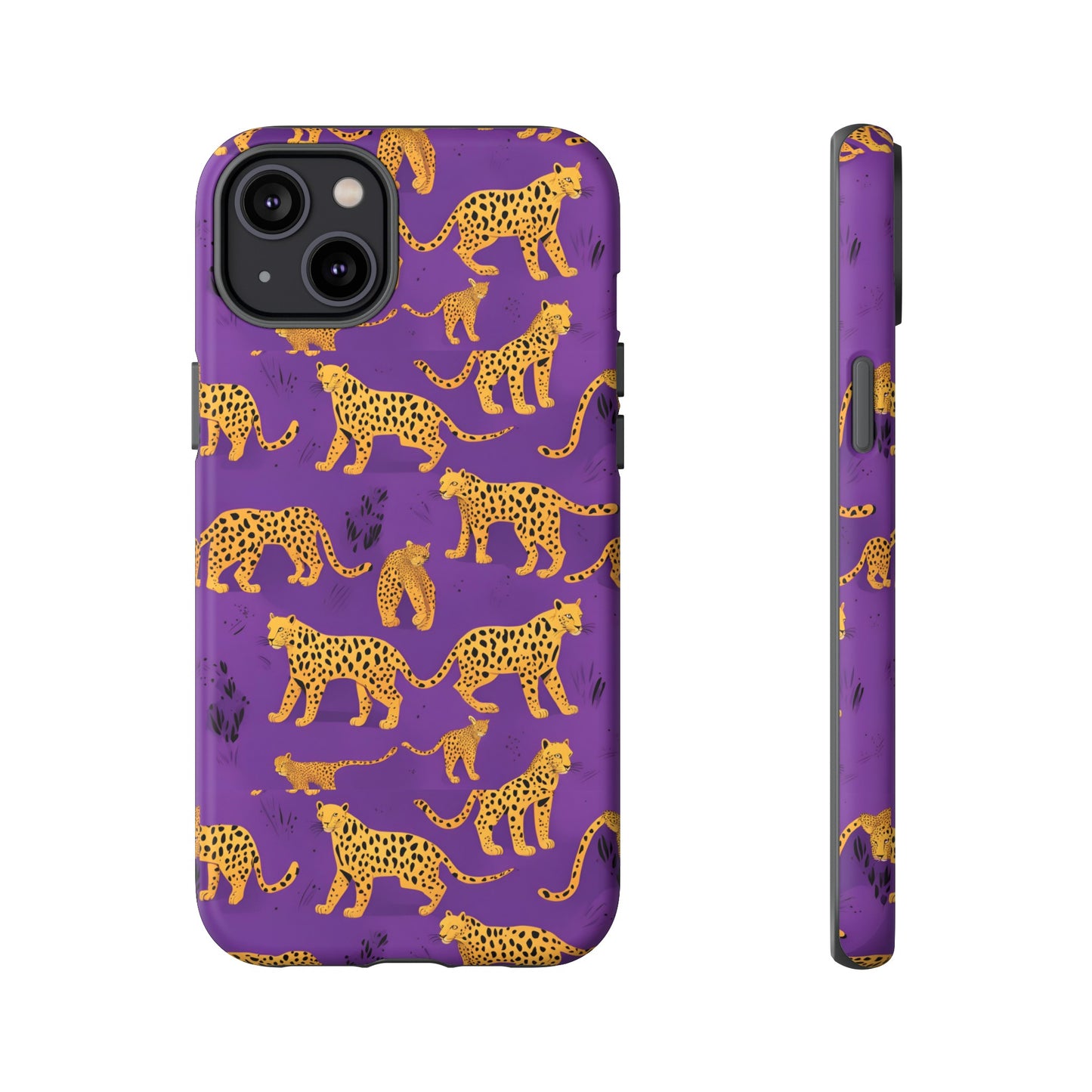 Hard Phone Case Purple Leopard, iPhone 15, 14,13,12,11,X Google Pixel, Samsung Galaxy