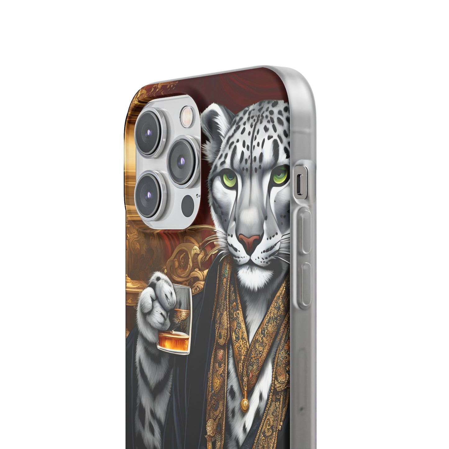 Flexi Whimsical Leopard case for iPhone 15,14,13,12,11,X,  Samsung Galaxy , Phone Cover, Cat Lover Gift, Gift for Him.