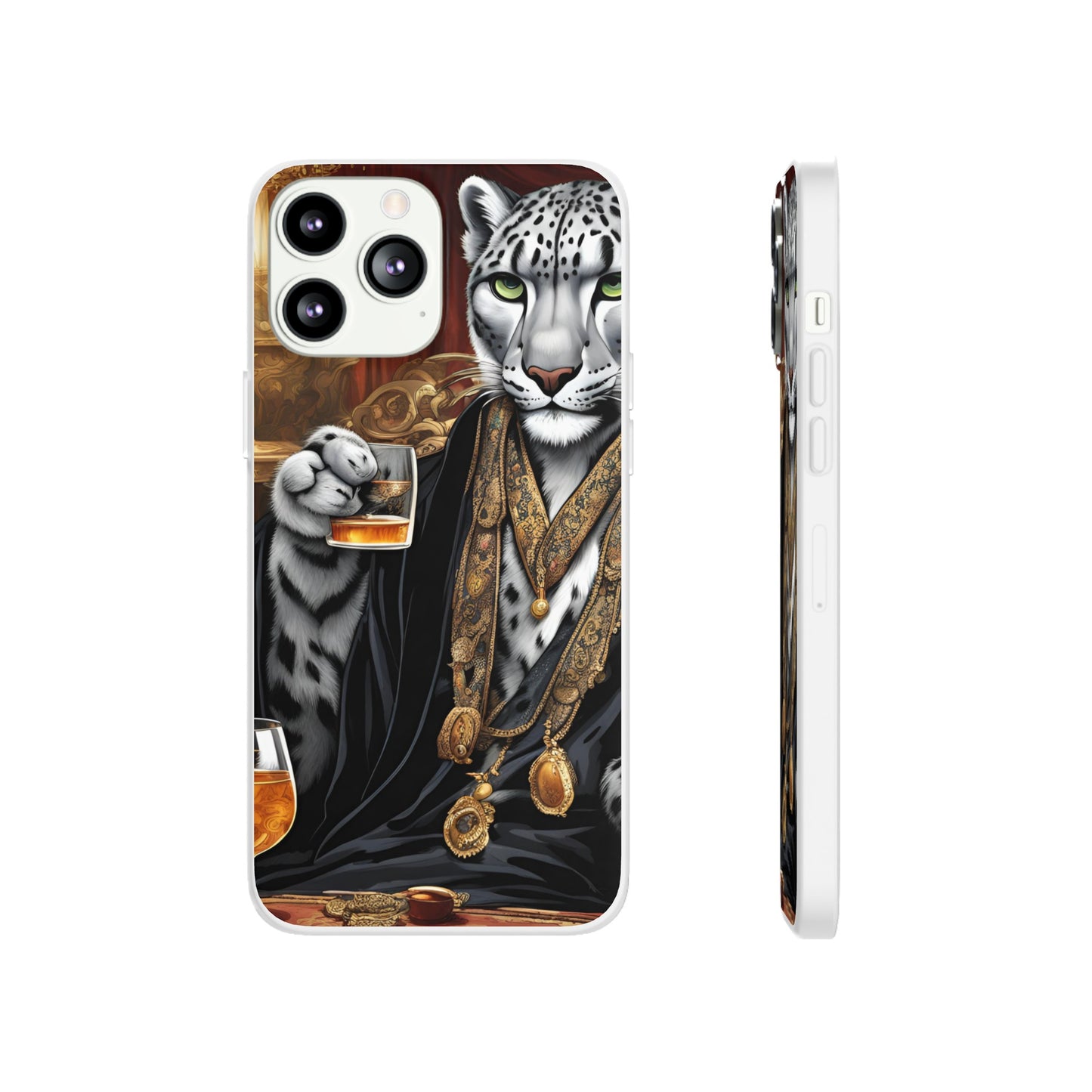 Flexi Whimsical Leopard case for iPhone 15,14,13,12,11,X,  Samsung Galaxy , Phone Cover, Cat Lover Gift, Gift for Him.