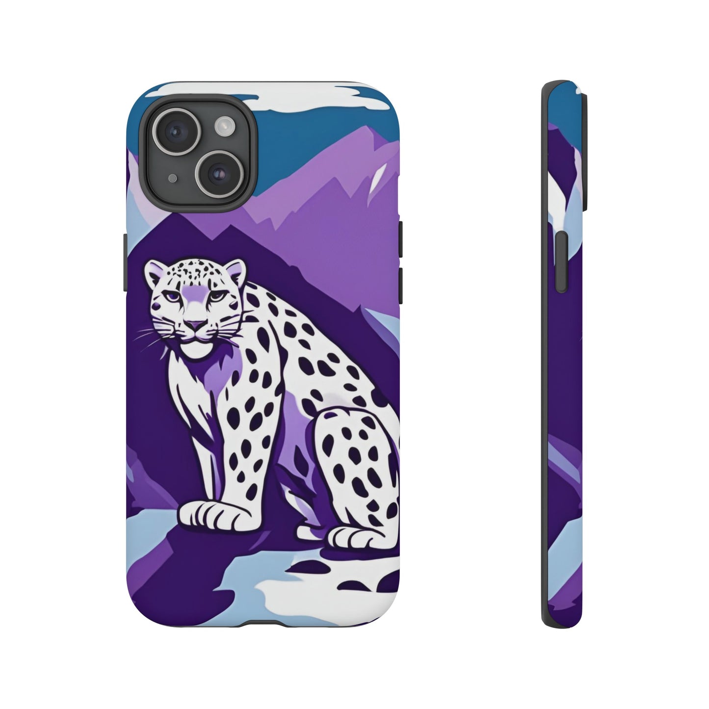 Hard Protective Phone Case,Whimsical Snow Leopard Phone Case, Cat Lover Gift, Gift for her , Gift for him,Gift for Mom, Gift for Dad