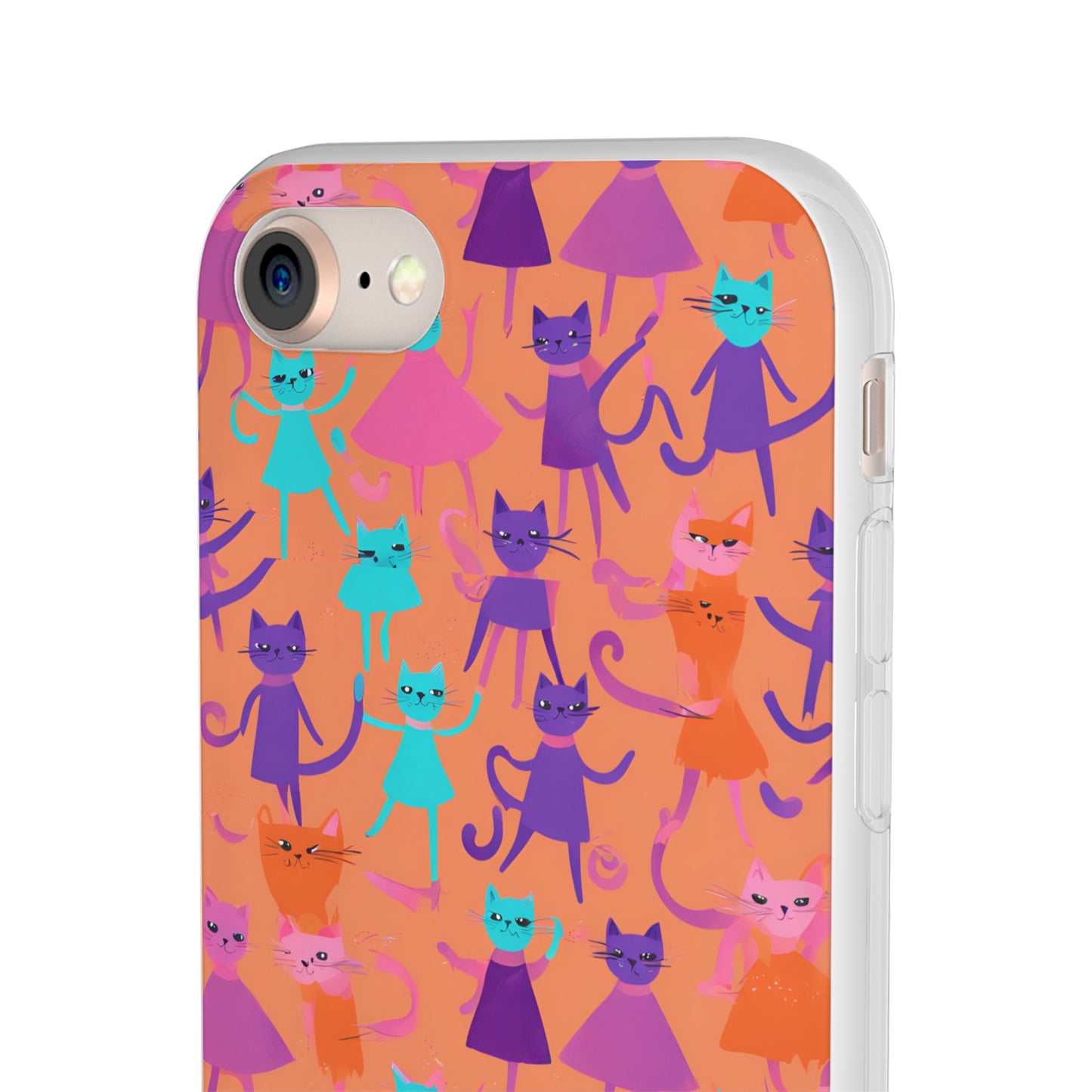 Flexi Cat Phone Case, iPhone 15 14 13 , Samsung Galaxy Pixel Protective Case,Cat Lover Gift, Cat Lover Phone Case, Gift for Her, Gift for Kids