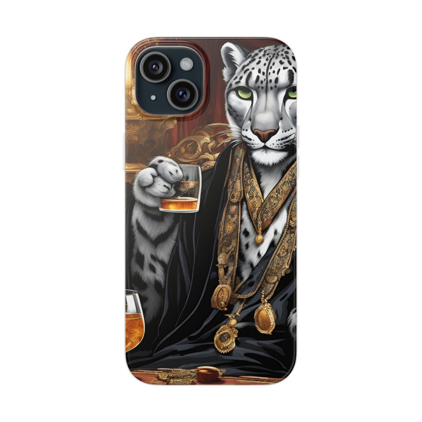 Flexi Whimsical Leopard case for iPhone 15,14,13,12,11,X,  Samsung Galaxy , Phone Cover, Cat Lover Gift, Gift for Him.