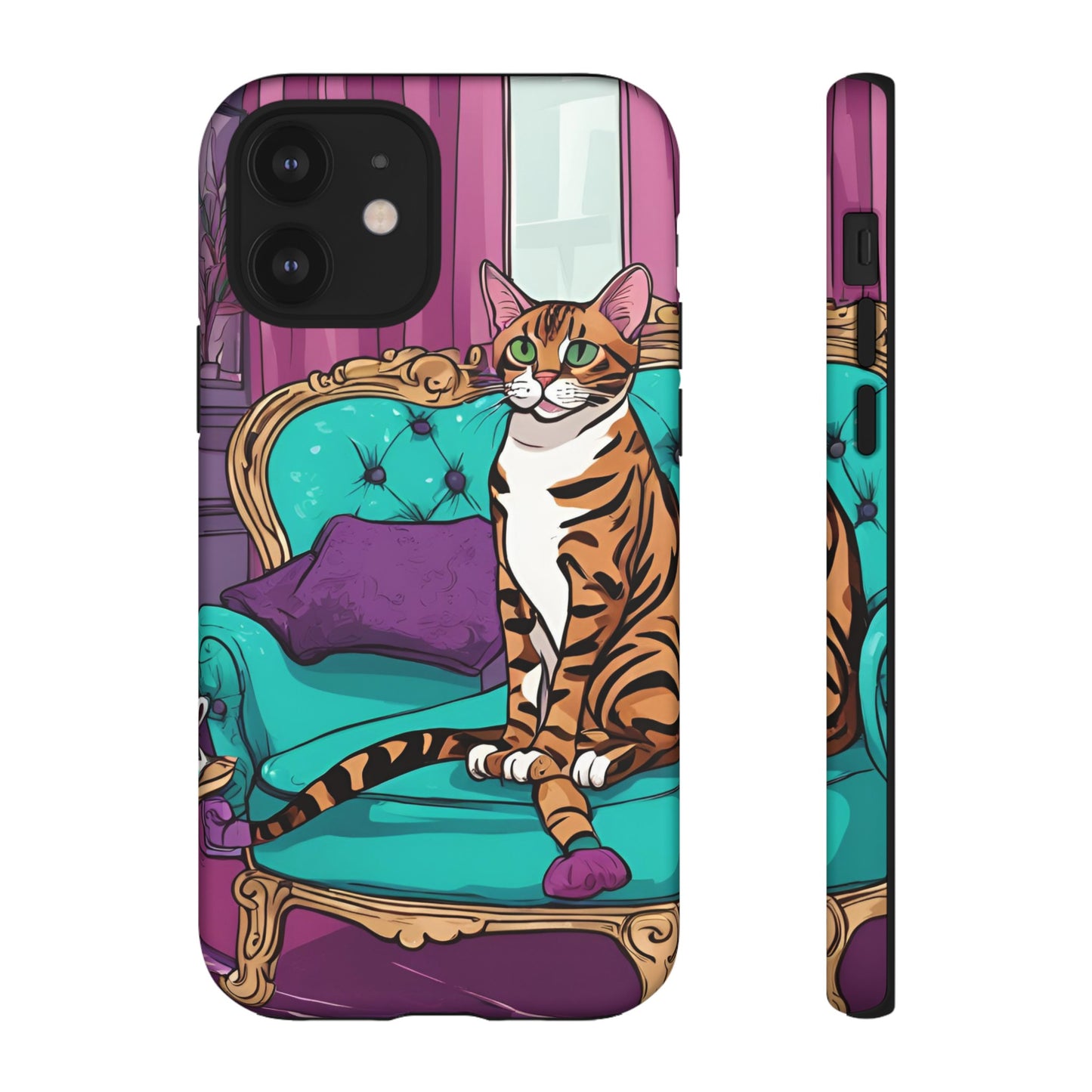 Hard Phone Case Whimsical Cat for iPhone 15, 14,13,12,11,X, Google Pixel, Samsung Galaxy, Cat Lover Gift, Gift for Her, Gift for Mom.