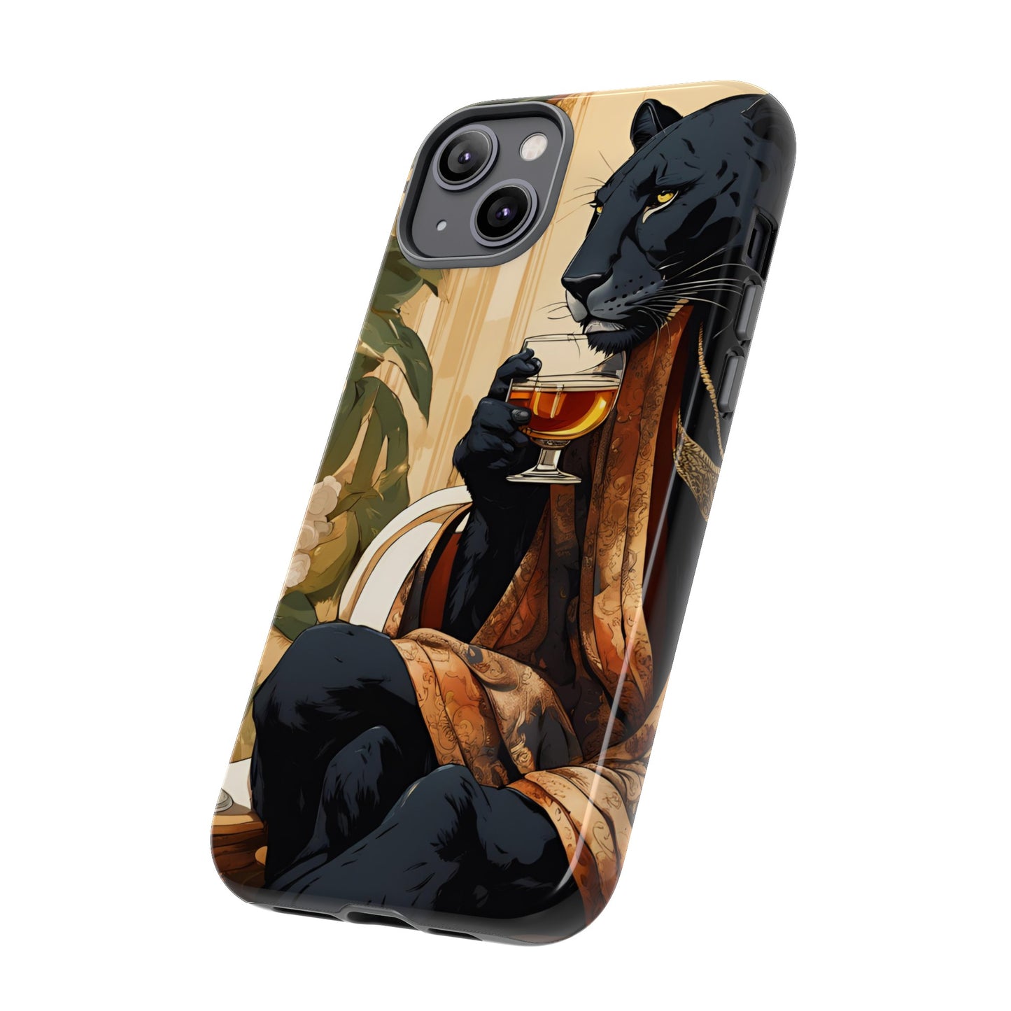 Hard Phone Case Whimsical Leopard Cat Phone Case, iPhone, Google Pixel, Samsung Galaxy Pixel, Cat Lover Gift, Gift for Him, Gift for Her