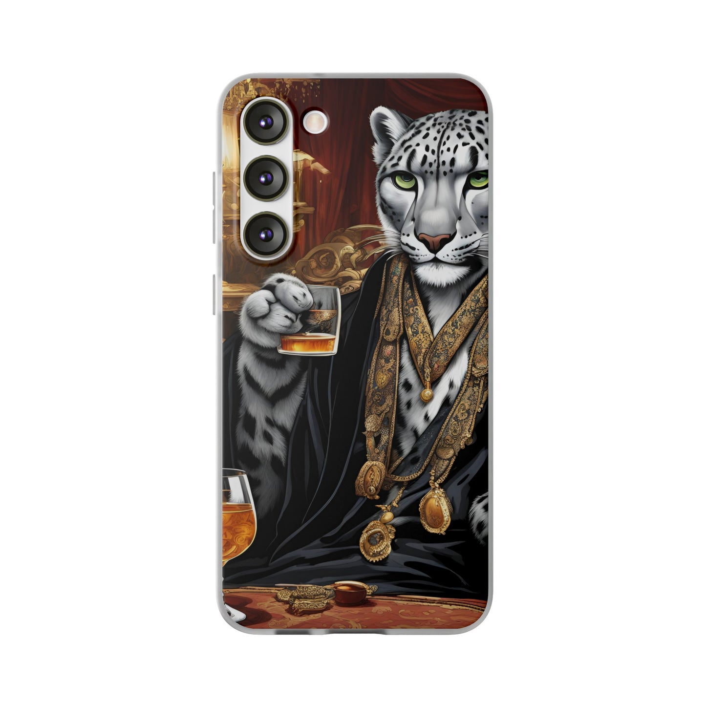 Flexi Whimsical Leopard case for iPhone 15,14,13,12,11,X,  Samsung Galaxy , Phone Cover, Cat Lover Gift, Gift for Him.