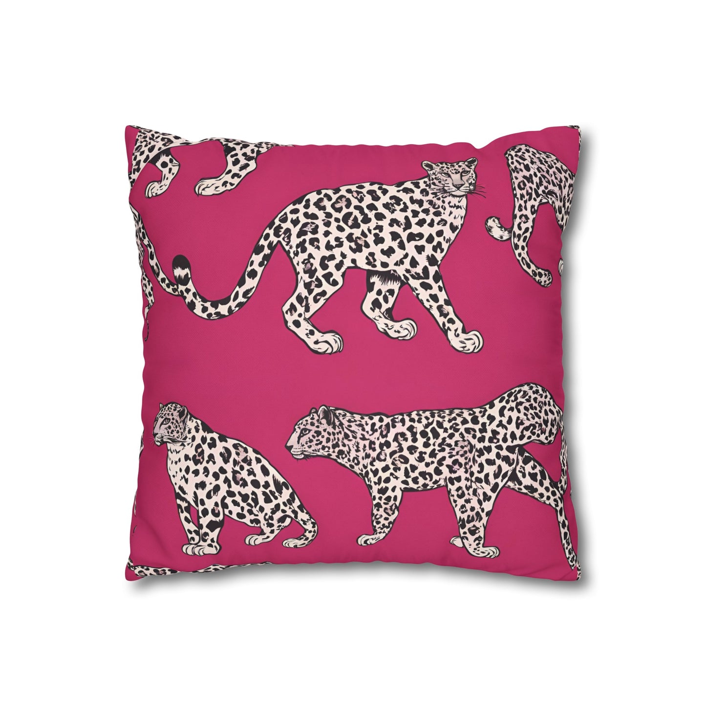 Leopard Pink Cushion Cover, Cat Lover Gift, Home Decor, Gift for Her, Gift for Mom, Birthday Gift, Animal Lover Gift