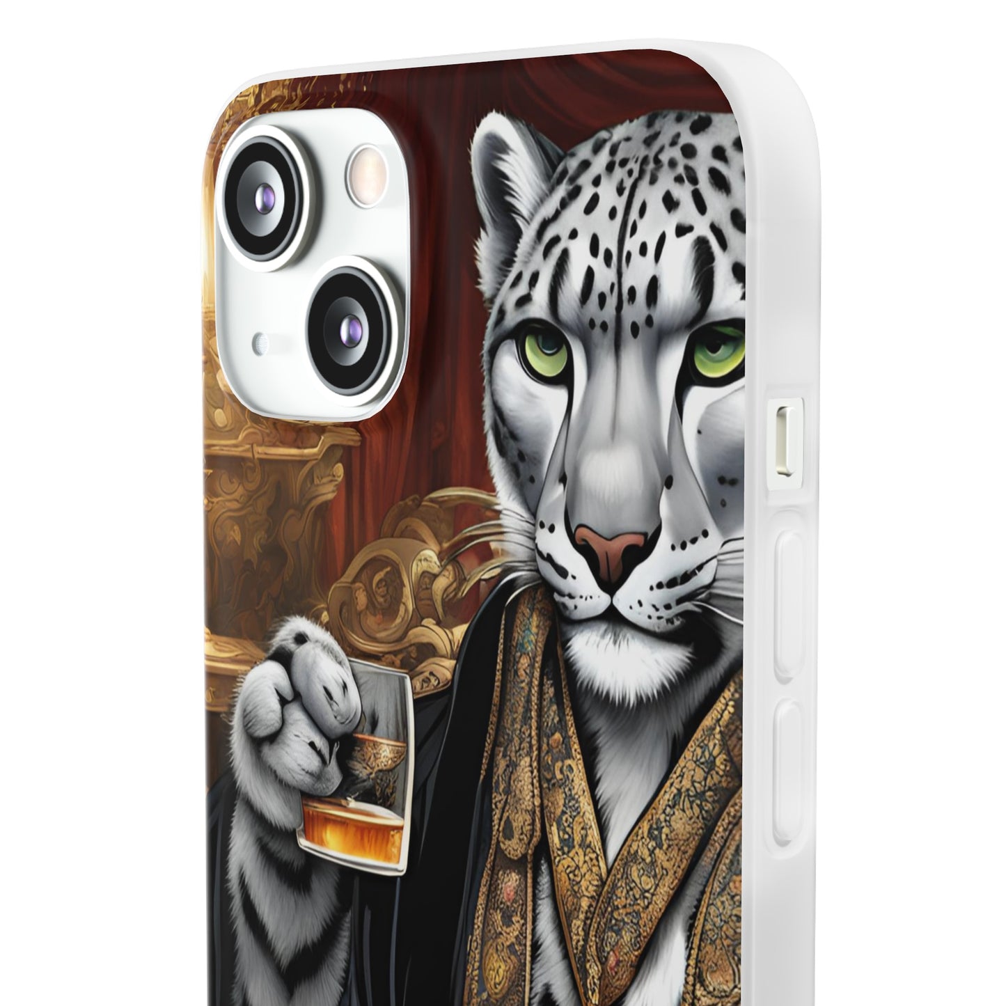 Flexi Whimsical Leopard case for iPhone 15,14,13,12,11,X,  Samsung Galaxy , Phone Cover, Cat Lover Gift, Gift for Him.